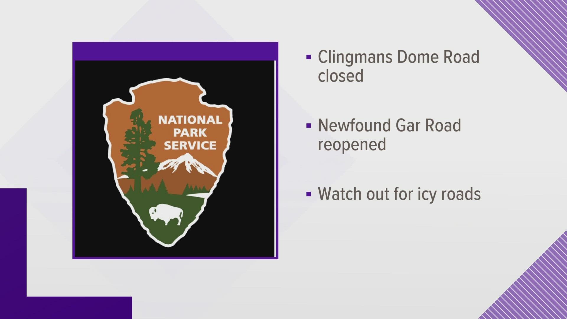 A heads up for drivers heading to the Smokies, the National Park Service said in a tweet that Clingmans Dome Road is closed due to ice and snow.