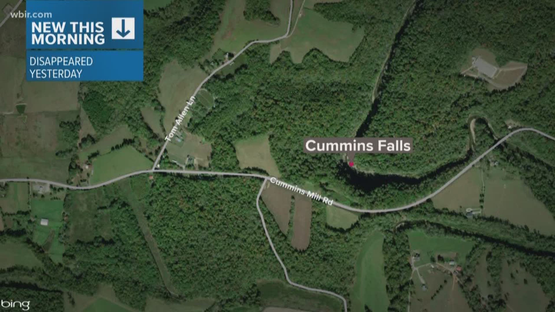 Rescue crews are searching for a missing two-year old boy who may have been trapped by heavy flooding. He disappeared last night at Cummins Falls in Jackson County in Middle Tennessee. Crews say flooding trapped about 50 people at the popular swimming spot and 15 had to be rescued.