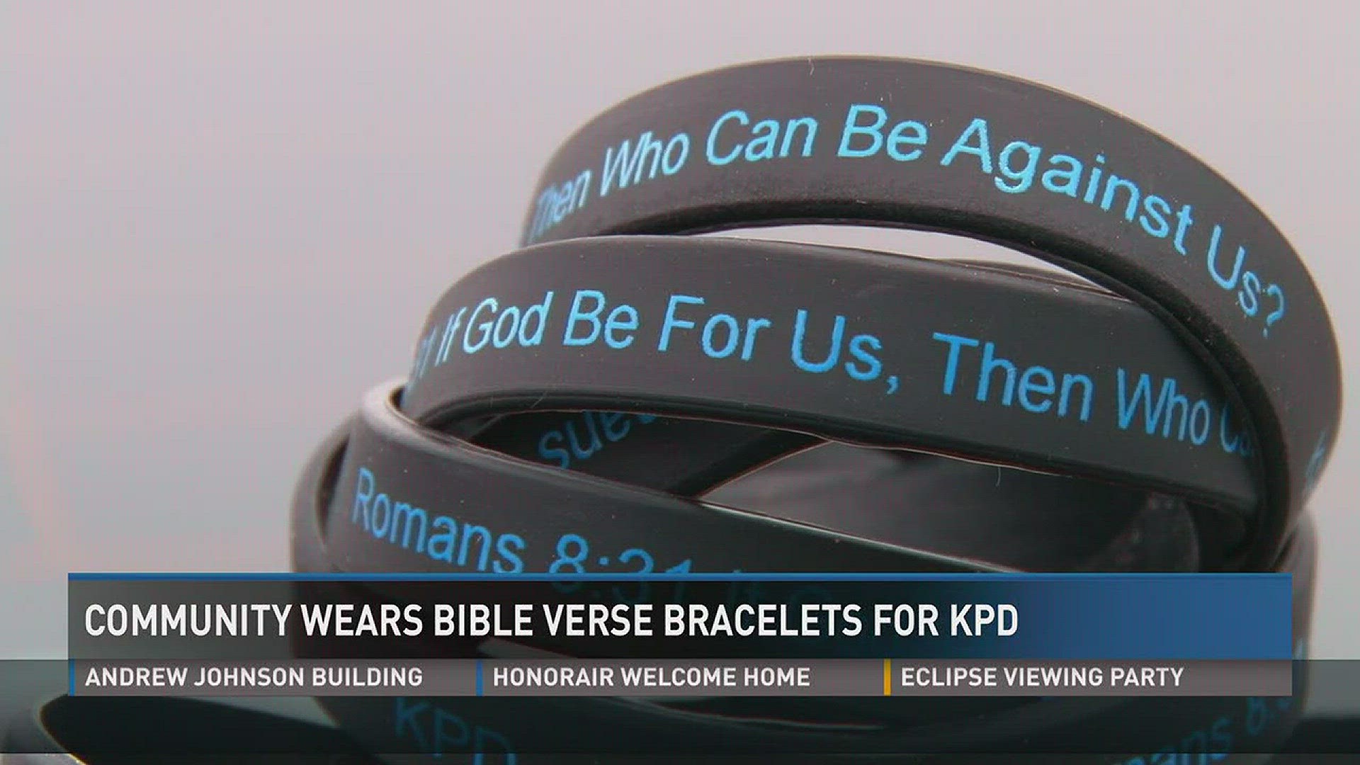 Aug. 1, 2017: Some Knoxville officers and members of the community are wearing a Bible verse on their wrists after KPD moved a sign with the verse to a new location in its headquarters.