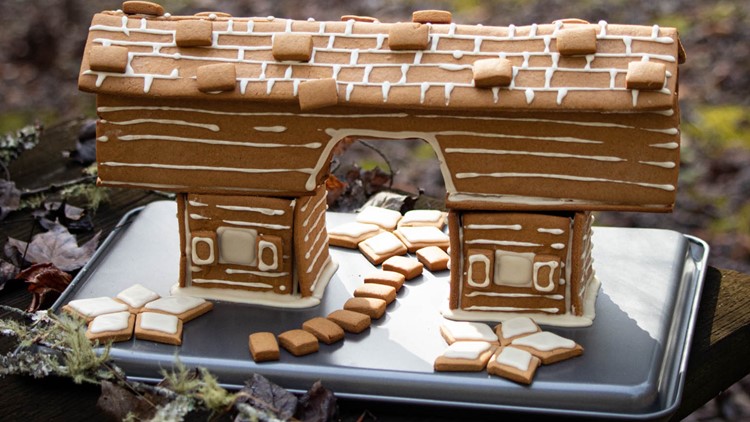 Officials build gingerbread cantilever barn for the Great Smoky Mountains Bake-Off