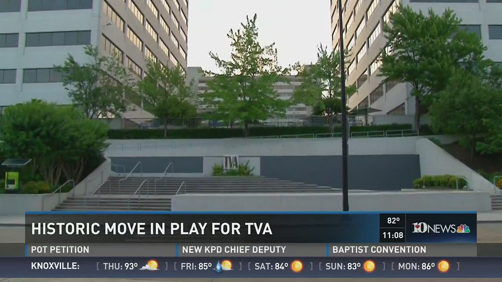 10News reporter Rachel Wittel has more on how TVA is considering selling the company's iconic twin towers on Market Square in Knoxville. (6/15/16)