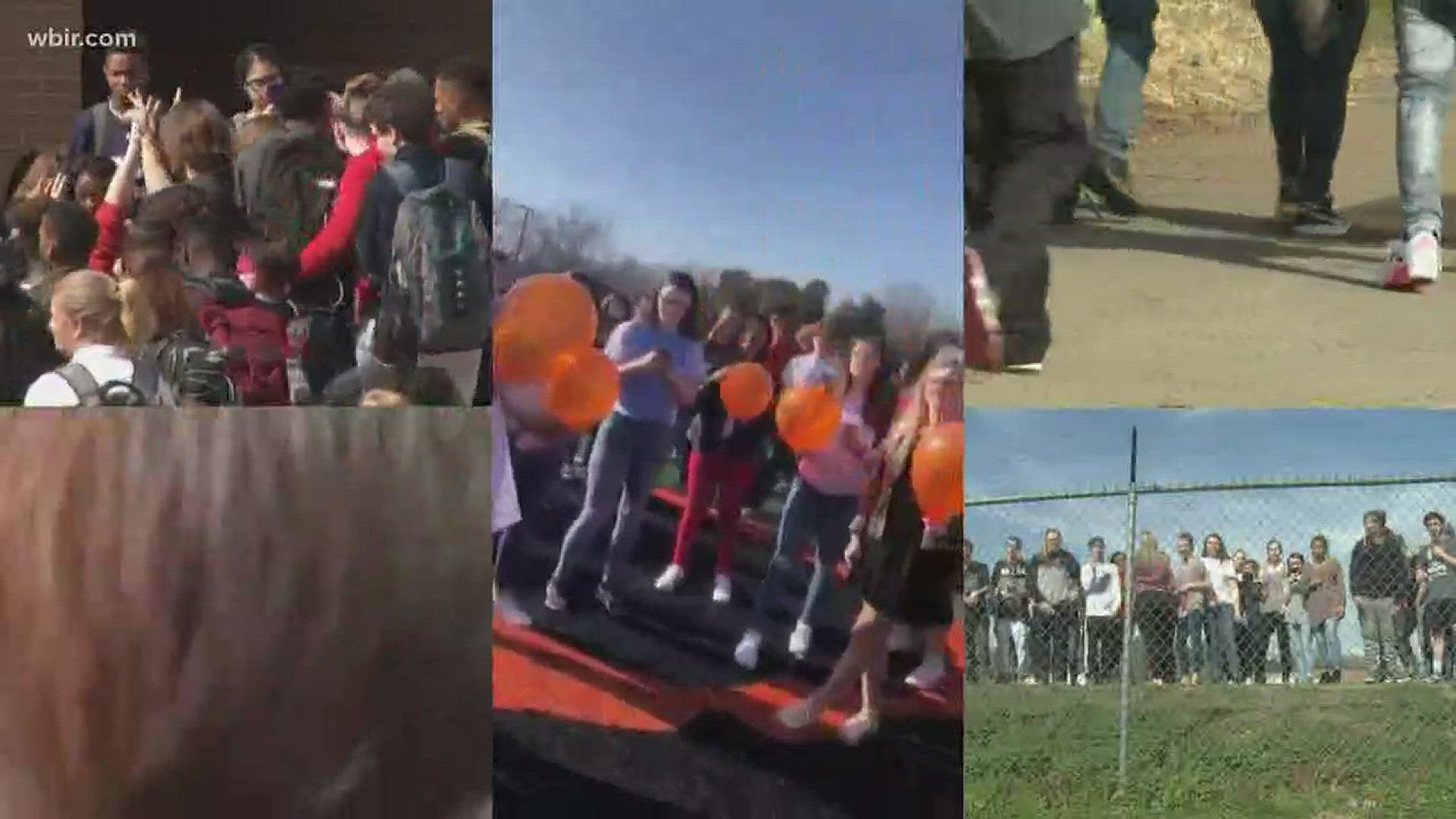 Kids from five schools held demonstrations on Friday to remember school shooting victims and ask for change.