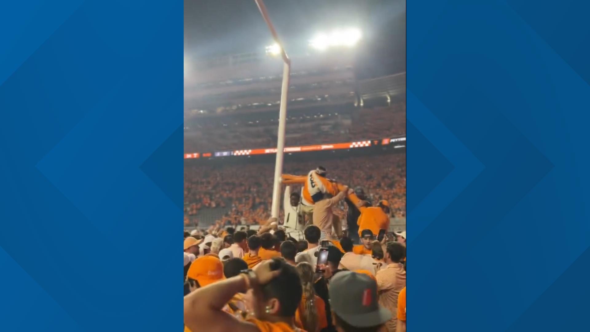 Fans could be seeing once again pulling down the Tennessee goalposts after a win over Alabama.