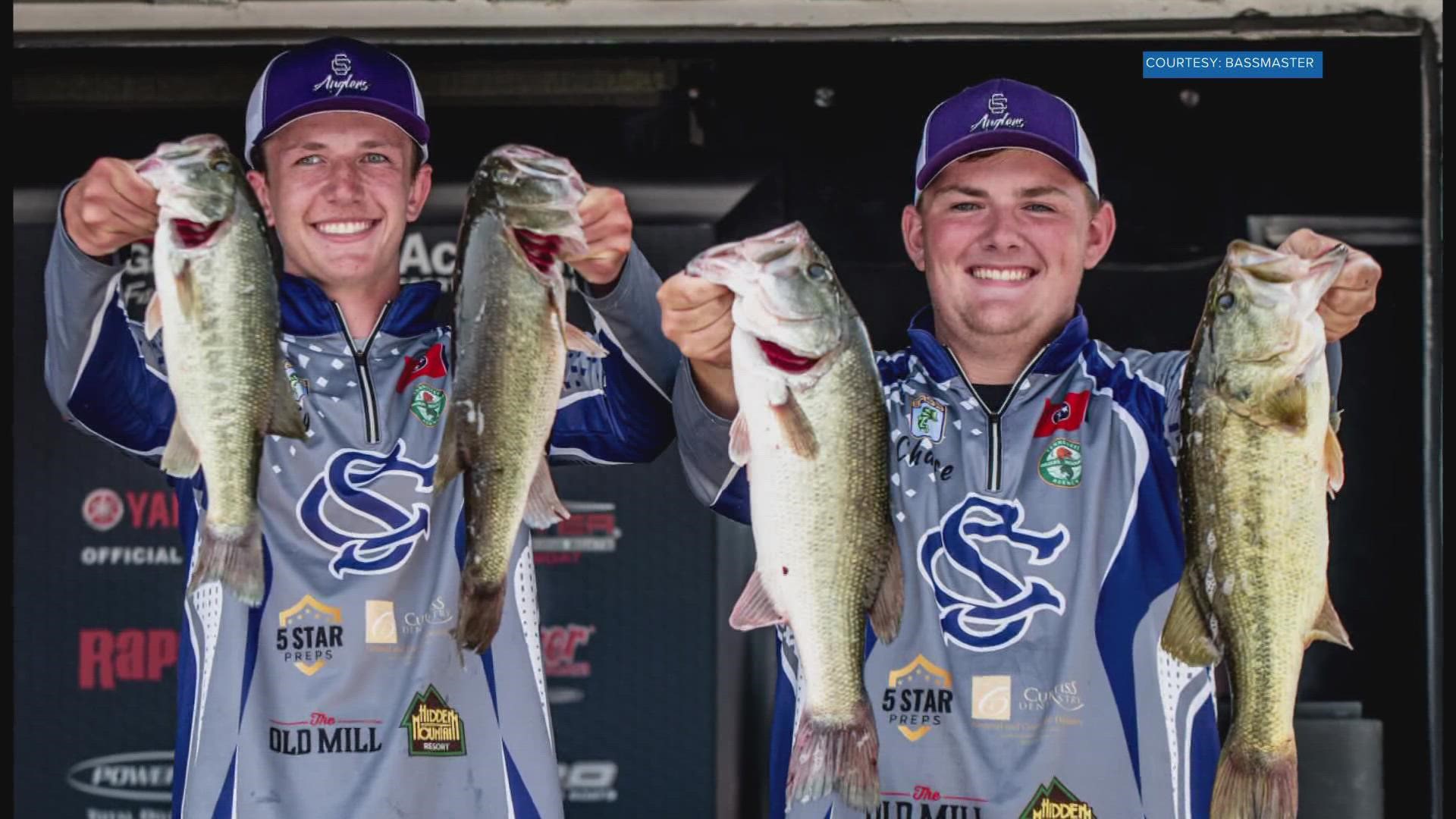 Bassmaster says the pair, Ty Trentham and Chase McCarter, placed fourth with 15 total fish caught for a total of 37 pounds.