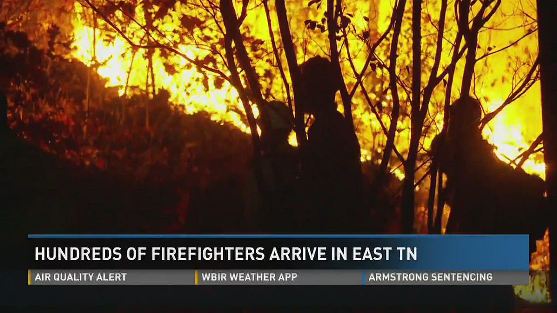 Nov. 25, 2016: More than 1,000 firefighters from across the country are in East Tennessee and the Southeast region fighting wildfires.