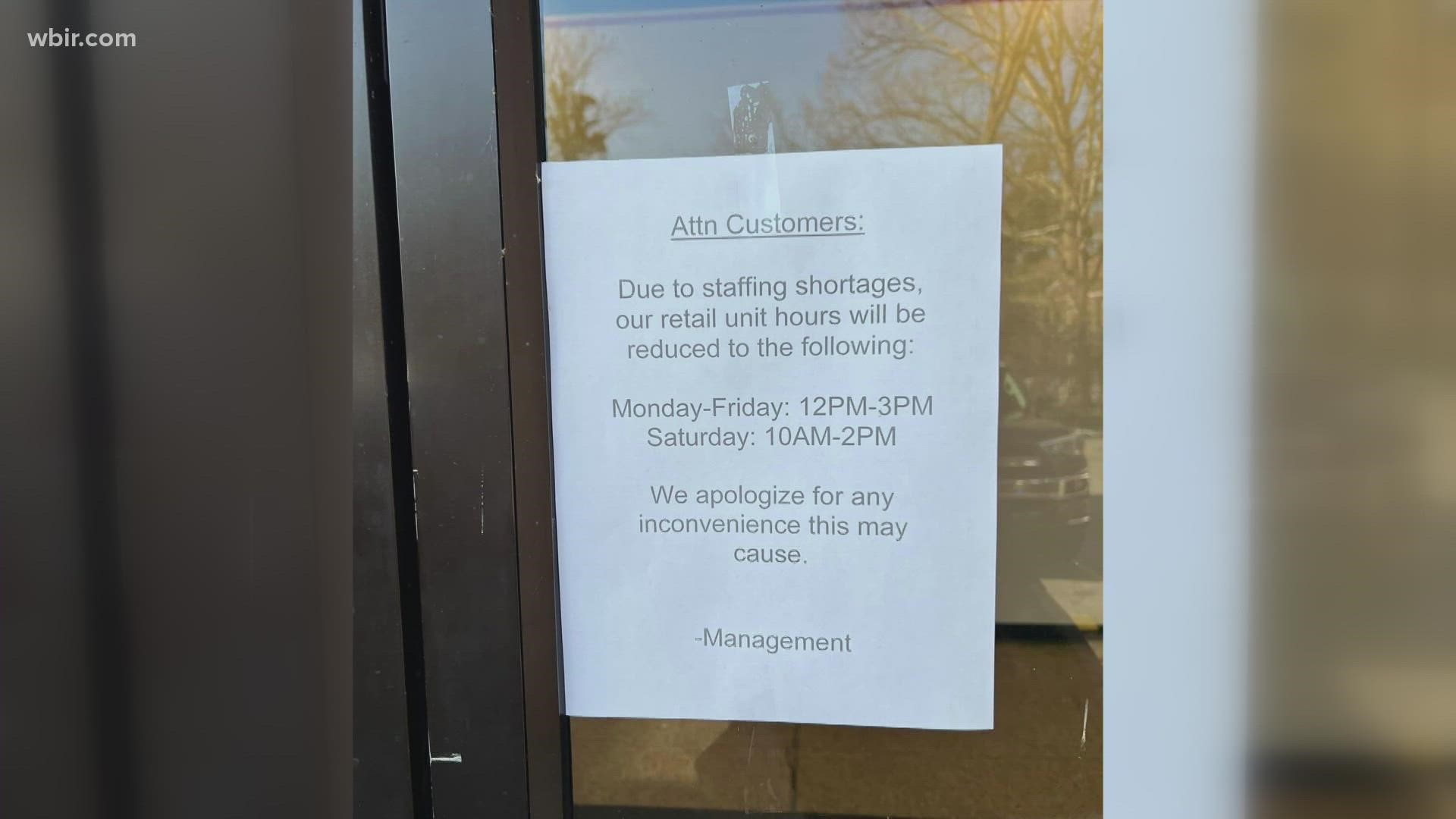 USPS said the sign was posted in error at its Knoxville locations and has been removed.