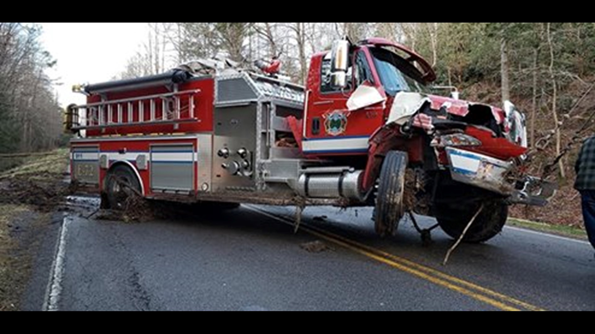Pittman Center Volunteer Fire Dept. truck crashes into fallen tree ...