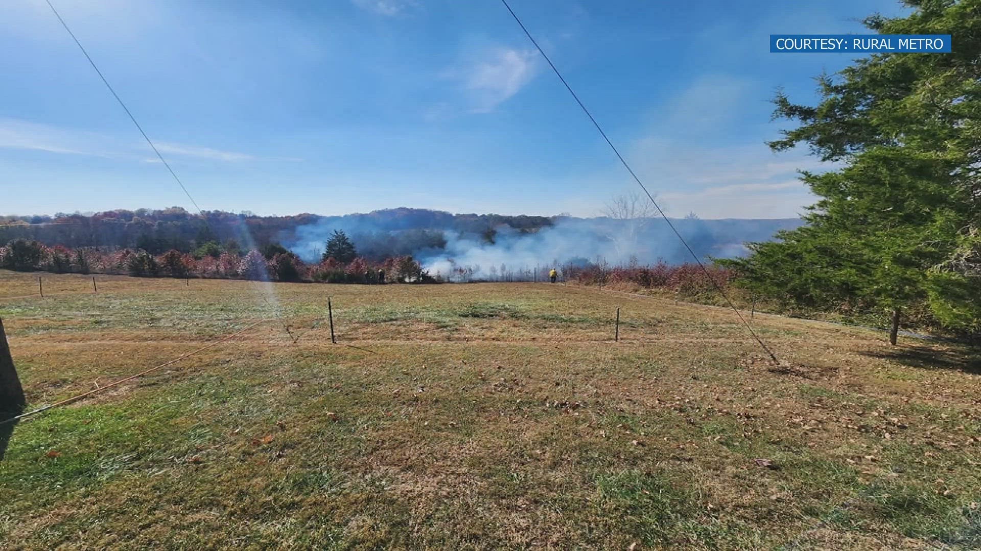 It started around one-30 this afternoon on Longmire Road. Firefighters say approximately 1.5 acres burned.