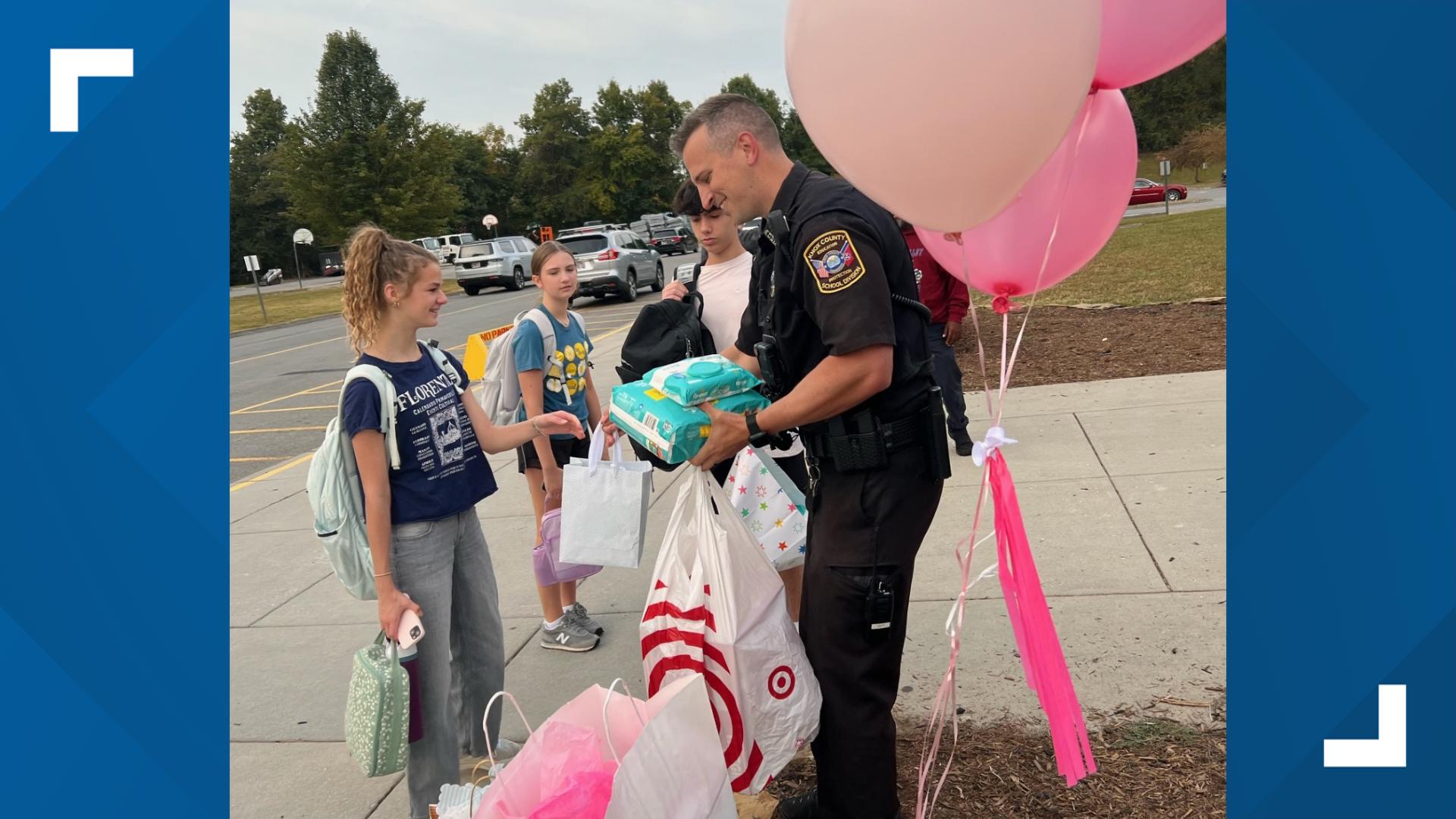 Alex Simerly was surprised and overwhelmed after receiving over 3,000 diapers and 52 packs of wipes from West Valley students.