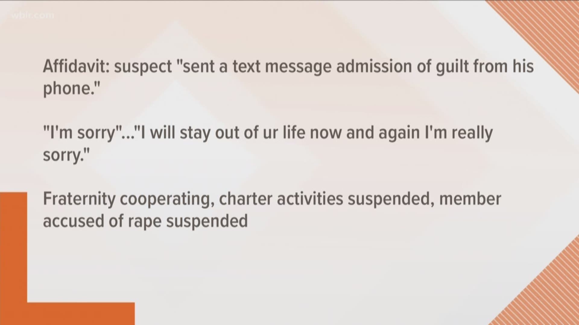 Documents now show a UT fraternity member accused of raping two female students sent them text messages after the alleged crime.