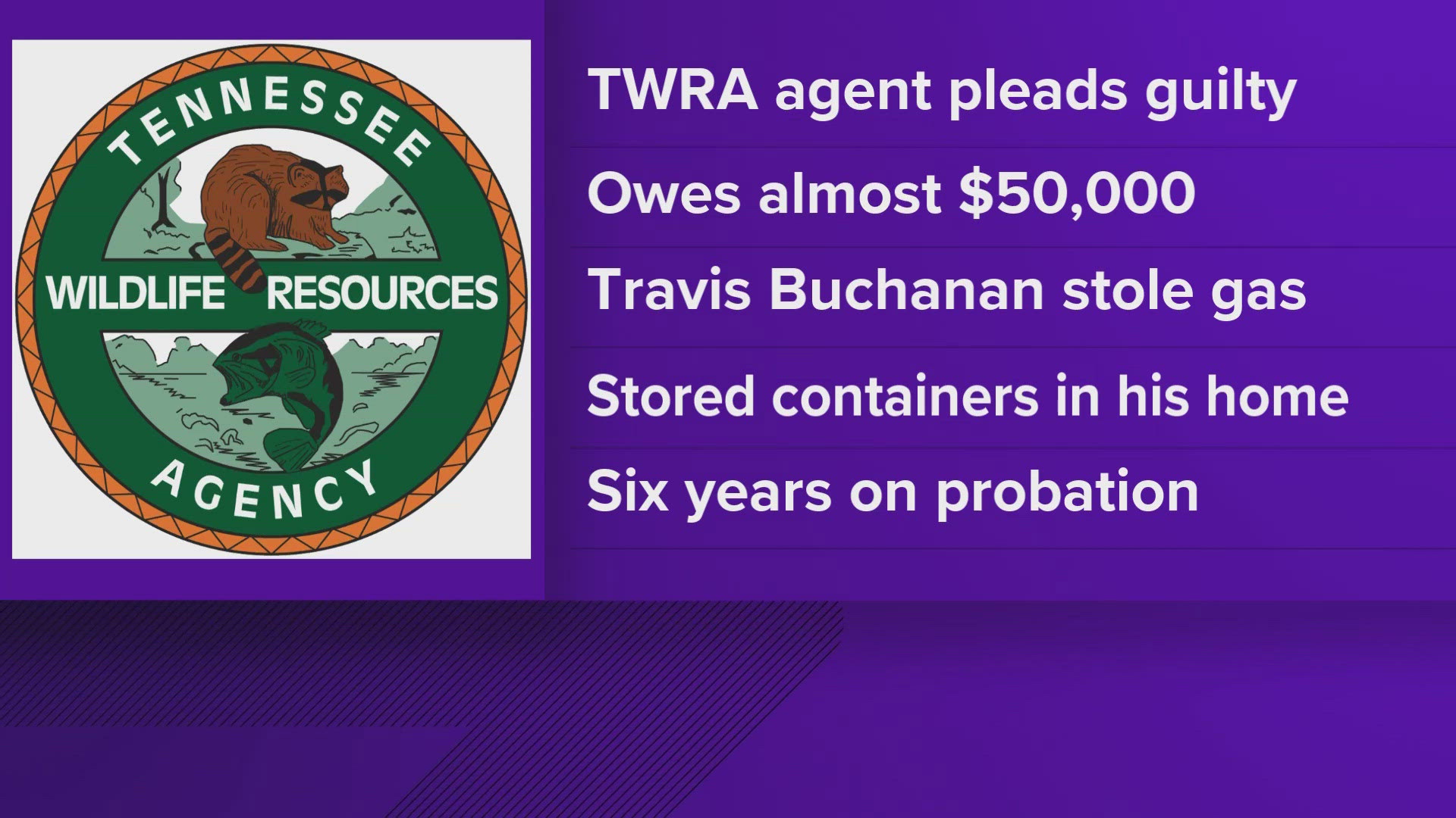 Authorities said Travis Buchanan had used his state-issued card to make personal gas purchases for "several years."