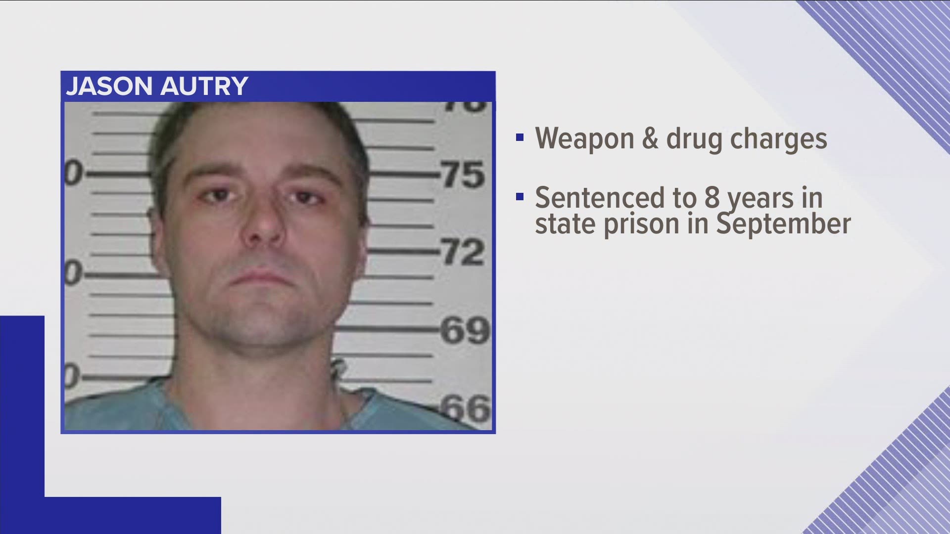 Jason Autry is facing weapon and drug charges after an arrest last week.