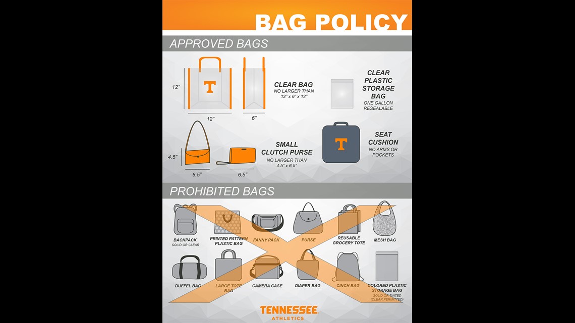 CLEAR BAG POLICY IN EFFECT!