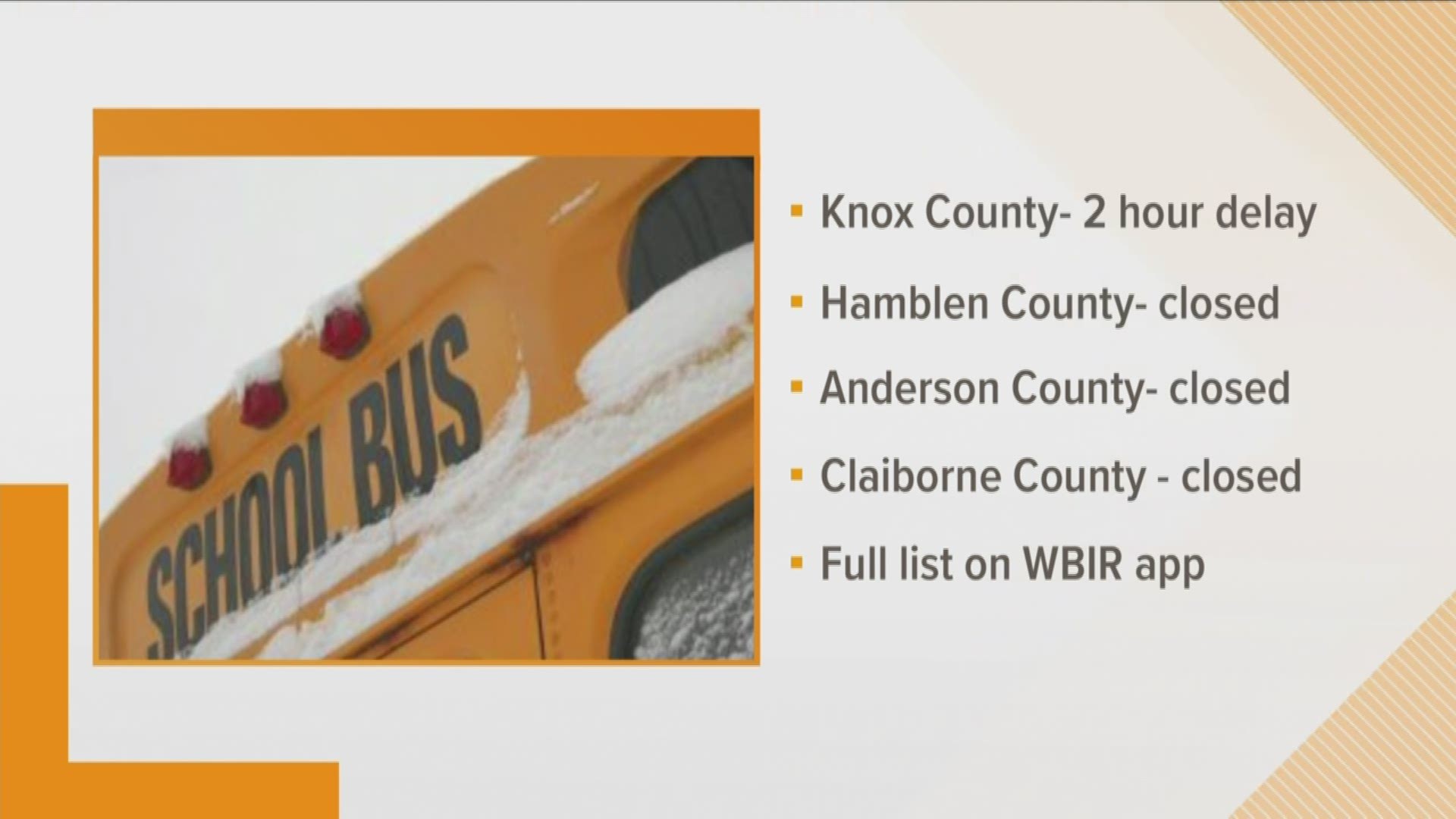 Latest school closings Nov. 12 winter weather