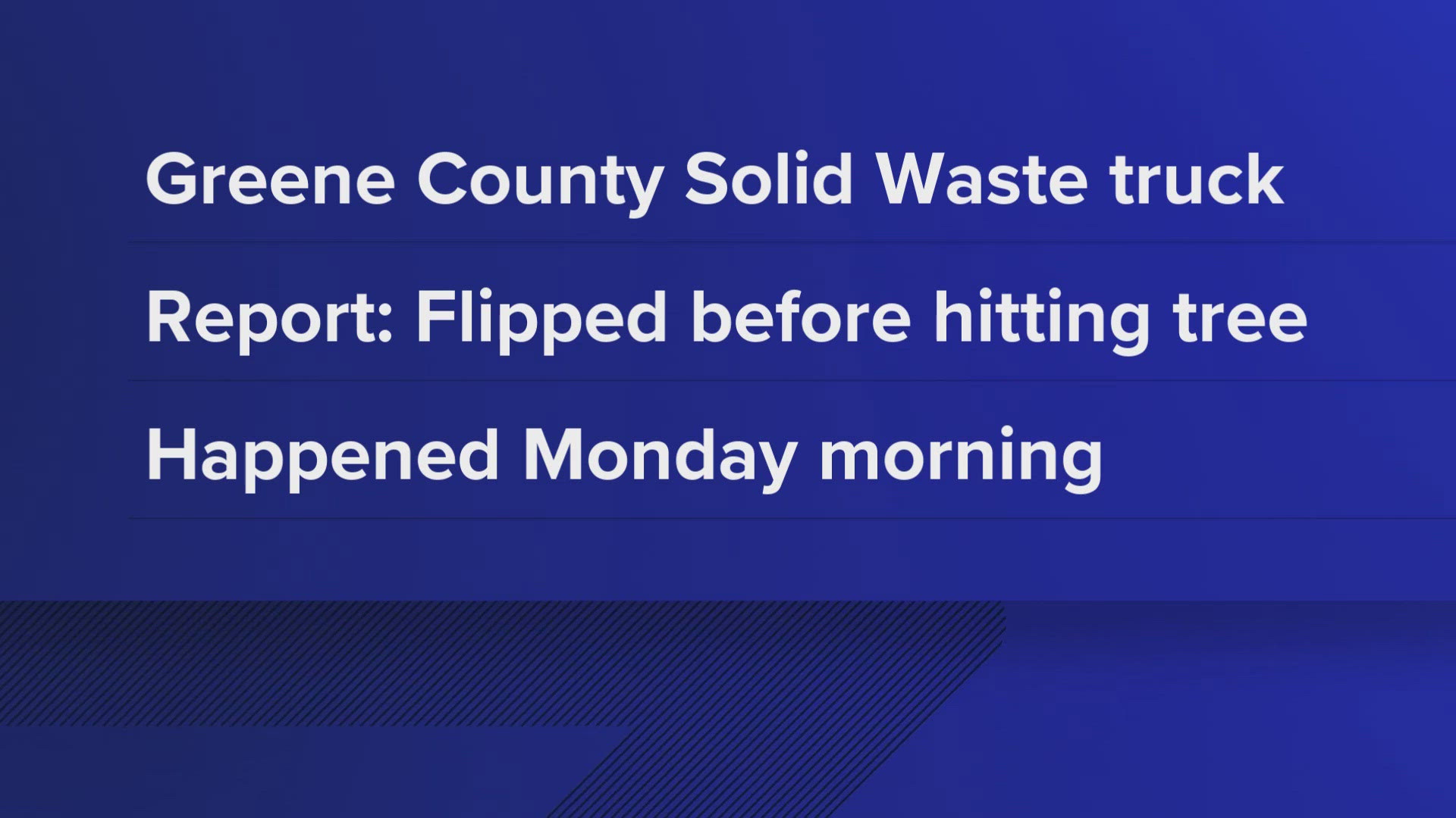 Greene County Solid Waste truck driver dead Monday morning after ...