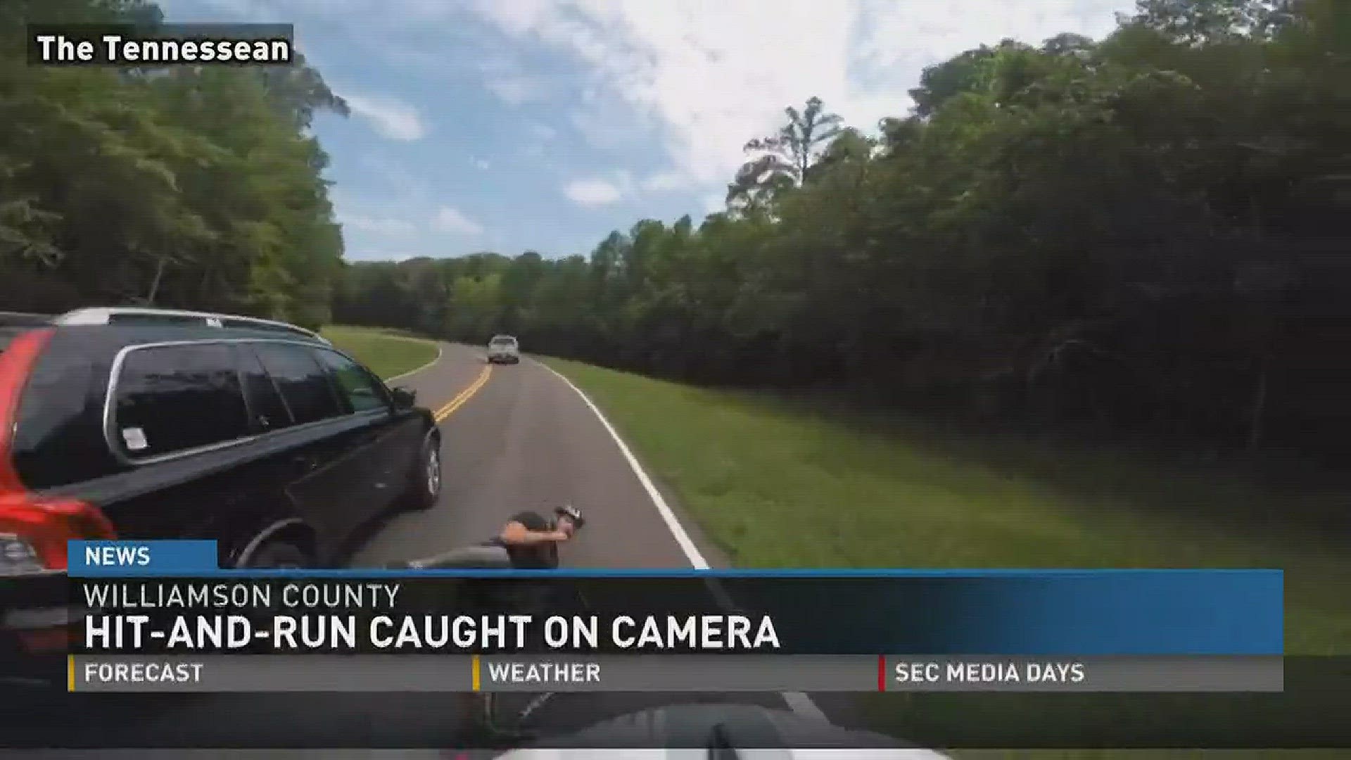 Video shows S-U-V hit-and-run on cyclist in Williamson County.