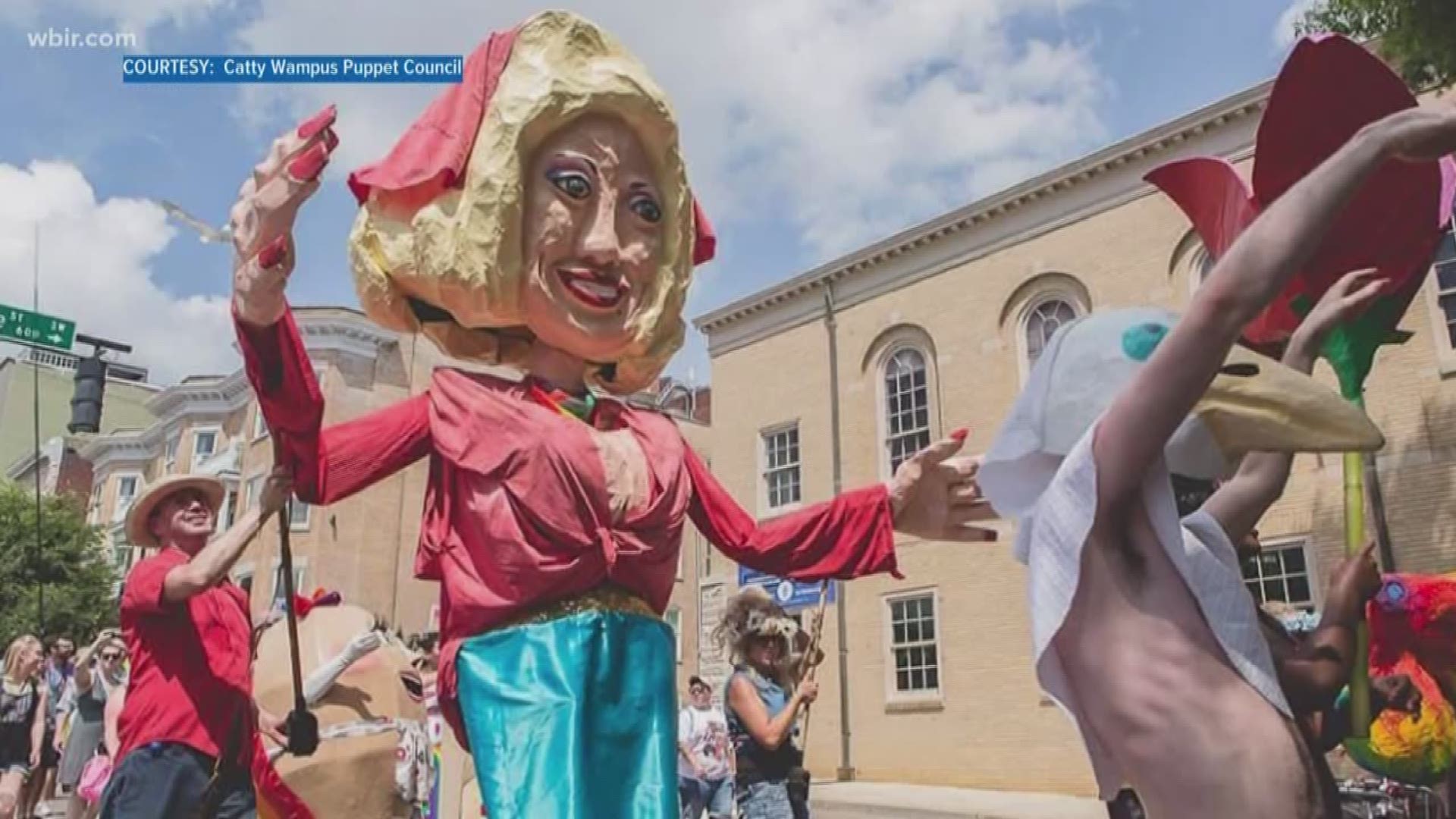 Someone is now the new owner of a Giant Dolly Parton Parade puppet.