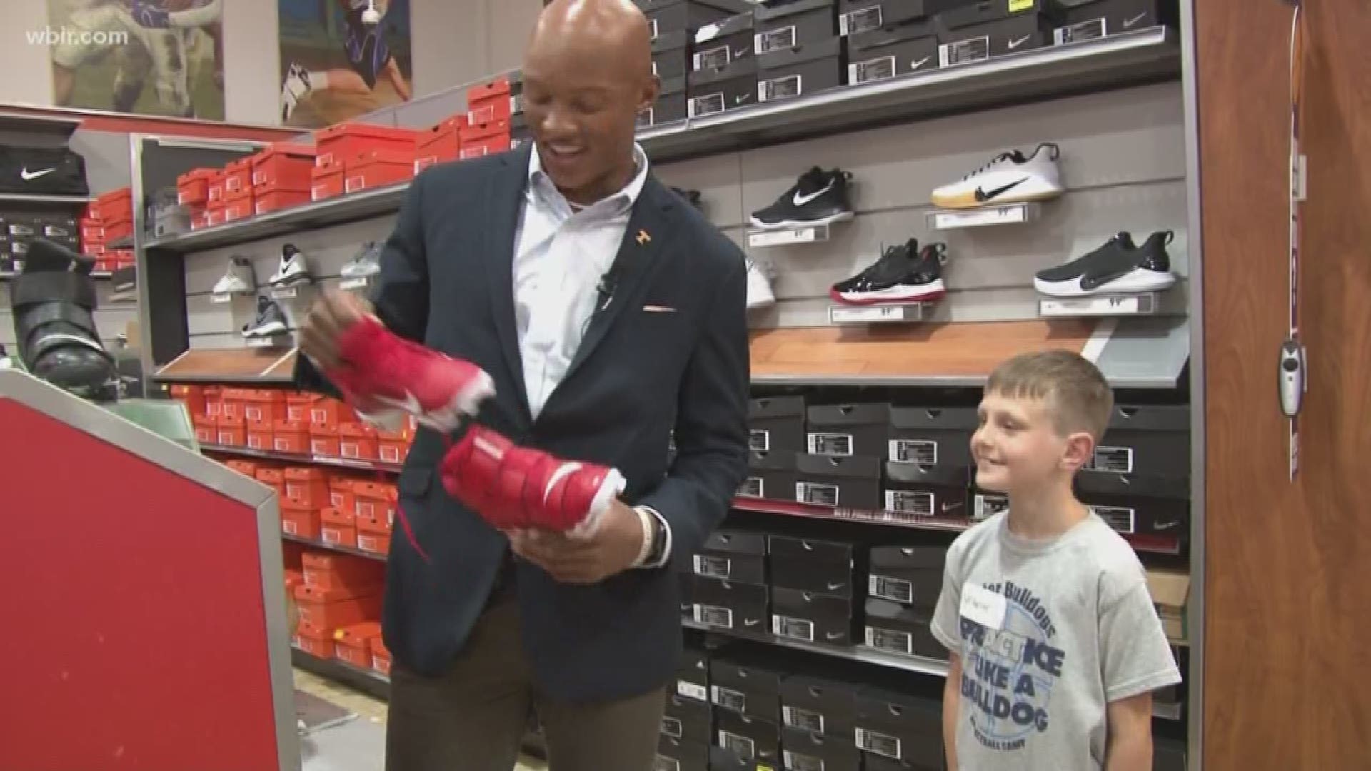 VFL and Pittsburgh Steelers quarterback Josh Dobbs was in town this weekend for his football camp, and 10 lucky kids got to join him on a shopping spree.