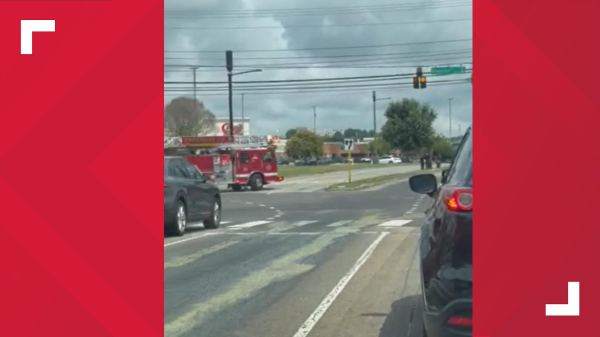 A viewer sent us a video of the hazmat spill in Cedar Bluff. Credit: Lindsay Honaker