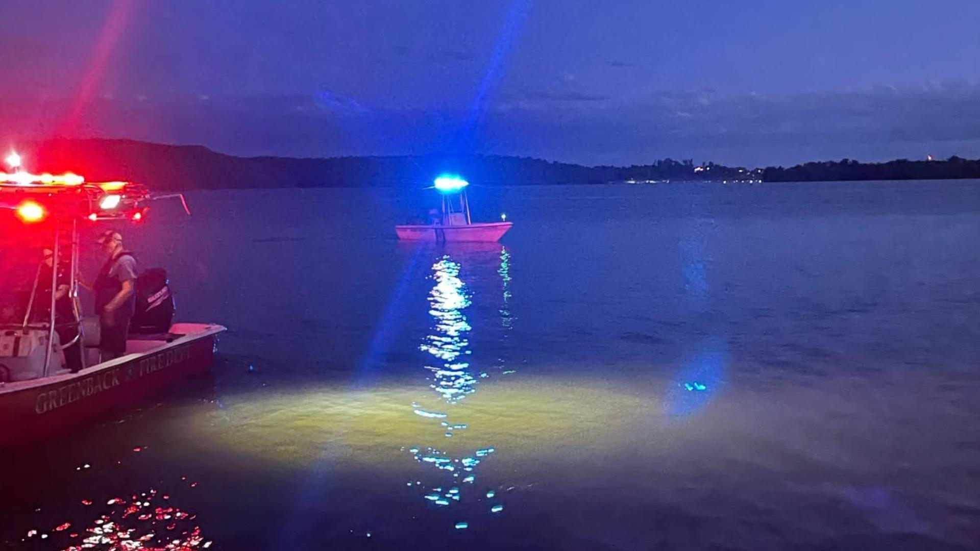 LCSO said an adult disappeared in the water while trying to help a child after a jet ski crash.