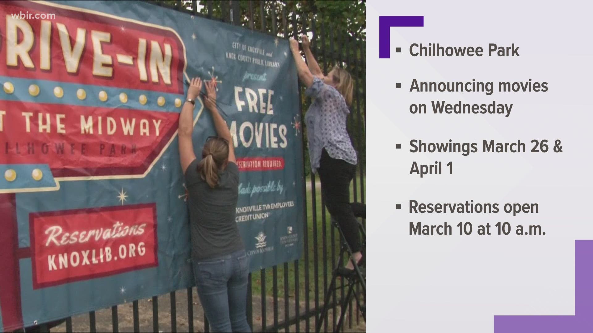 Drive-in movies at Chilhowee Park are coming back. The city is partnering with the Knox County Public Library to put on a spring series.