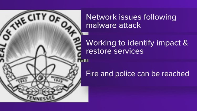 City of Oak Ridge hit with malware attack