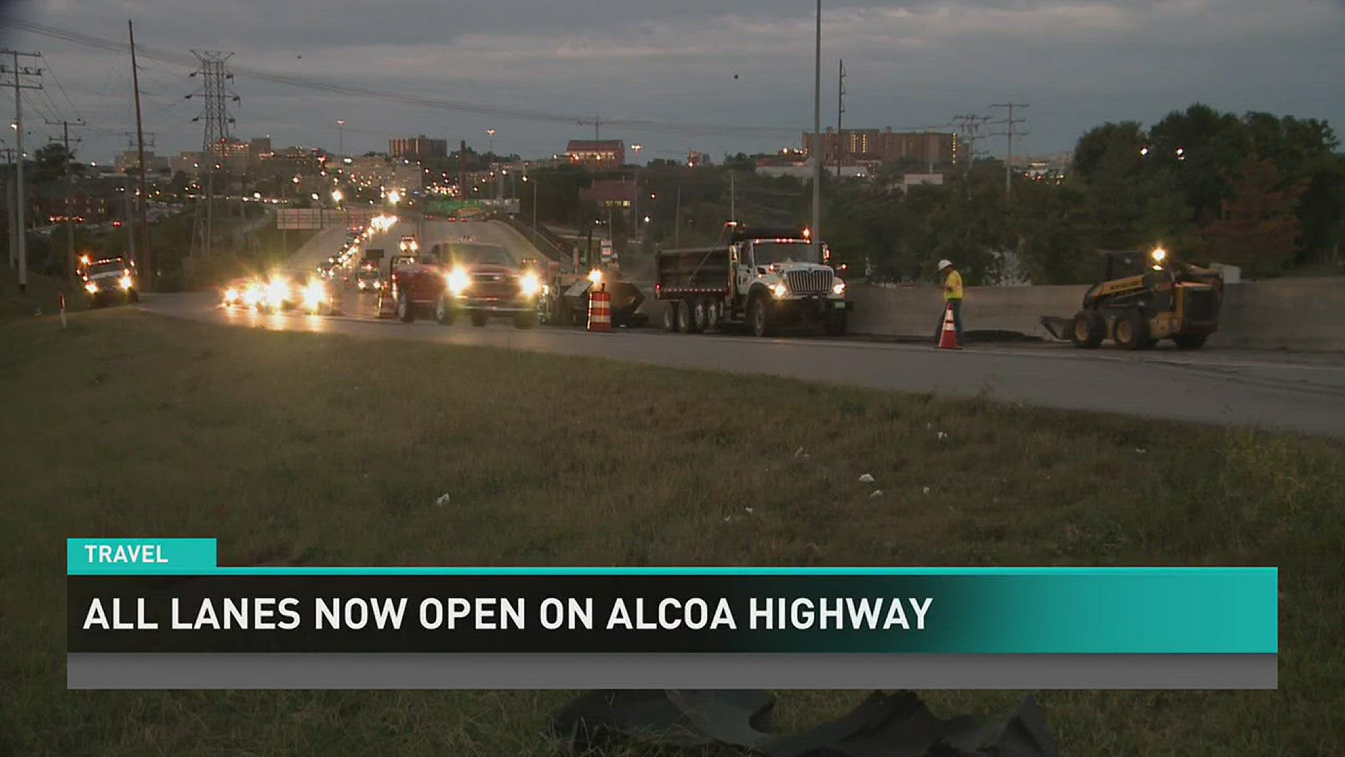 Sept. 29, 2016: Traffic is back to normal along Alcoa Highway just outside downtown Knoxville after crews finished repairing a sinkhole.