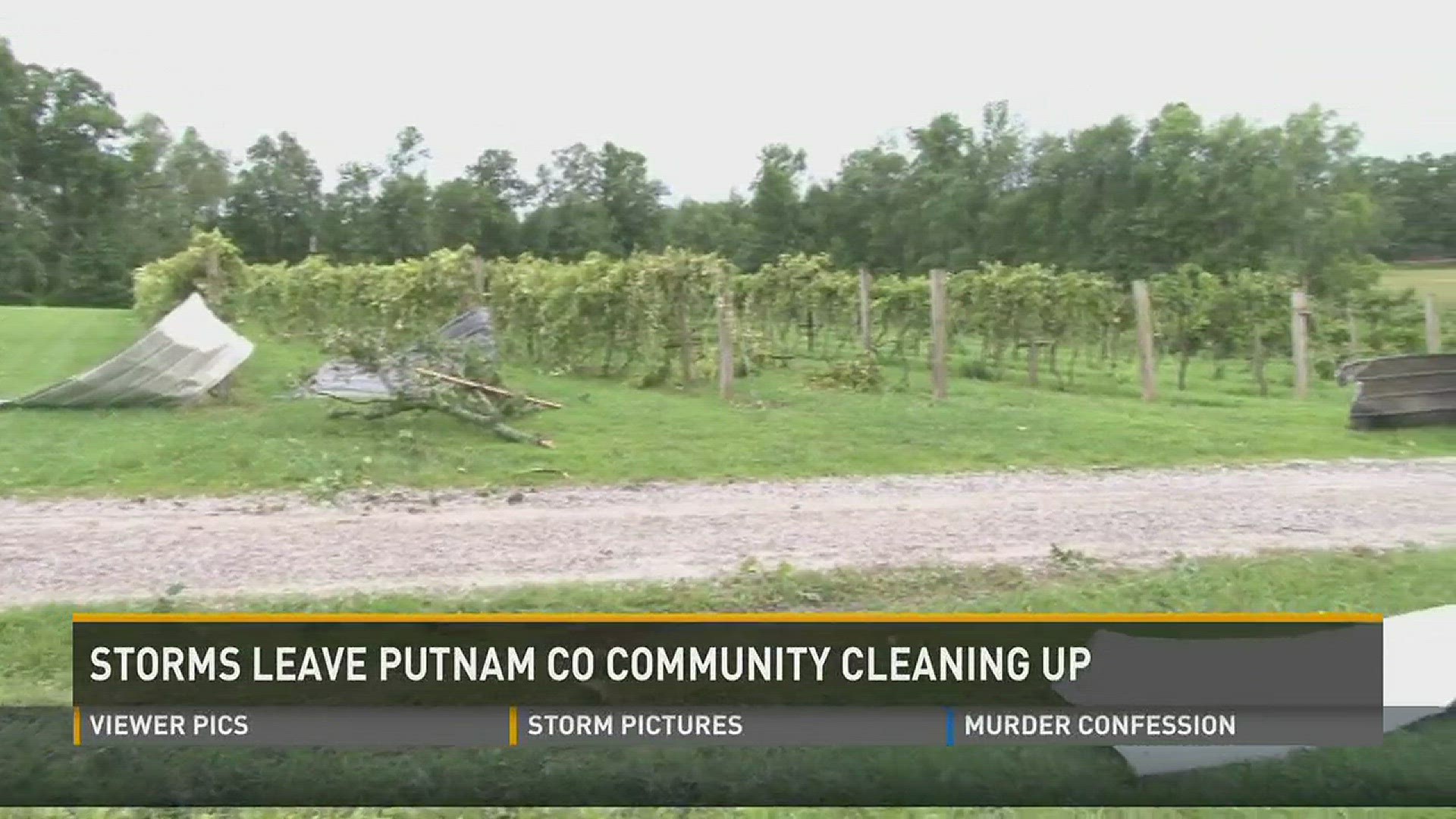 A farm in Putnam County was among the sites suffering damage after a suspected EF1 twister struck. July 14, 2015