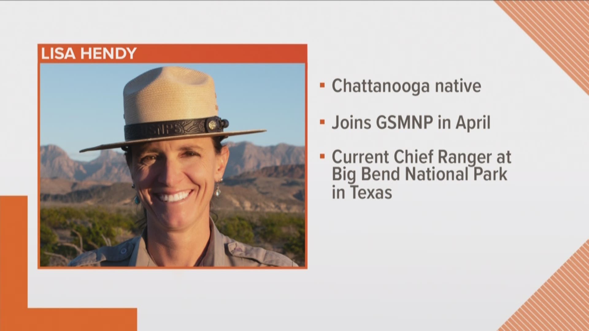 The National Park Service says Chattanooga native Lisa Hendy will join the park in April.