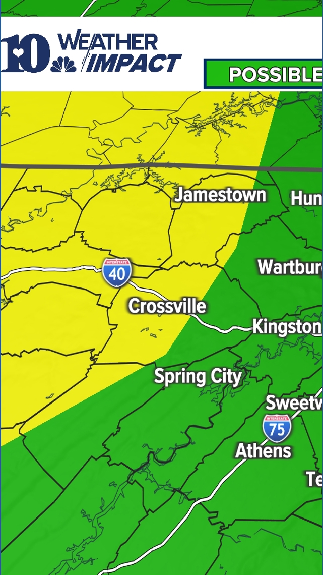 Weather Impact Alert Possibility for storms tonight along with heavy
