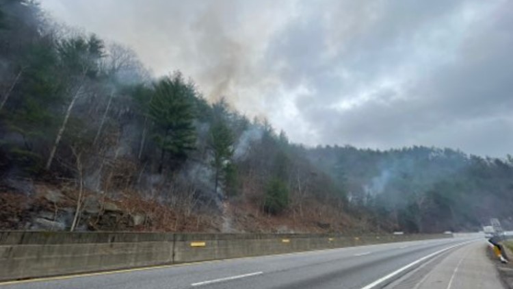 Crews continue to fight wildfire off I-40 near Pigeon River Gorge in North Carolina