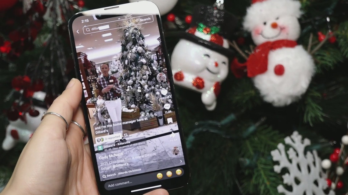 Knoxville Dillard’s employee goes viral for Christmas decor tour