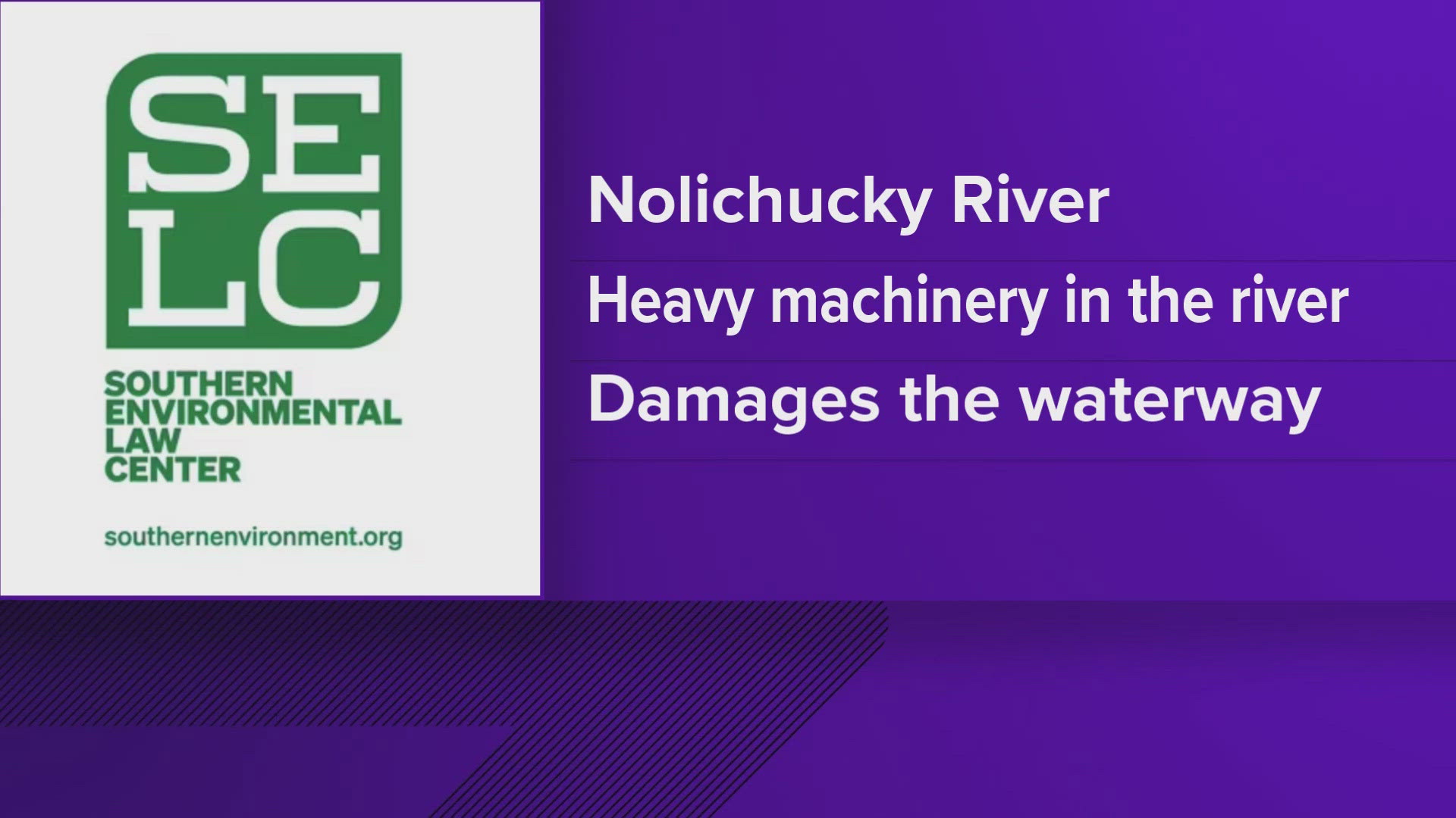 A conservation group is suing several federal agencies for allowing a railroad company to mine in the Nolichuky River. 