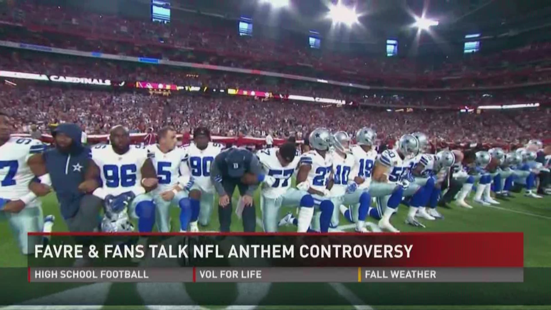 College football fans and players weigh-in on the NFL anthem controversy.