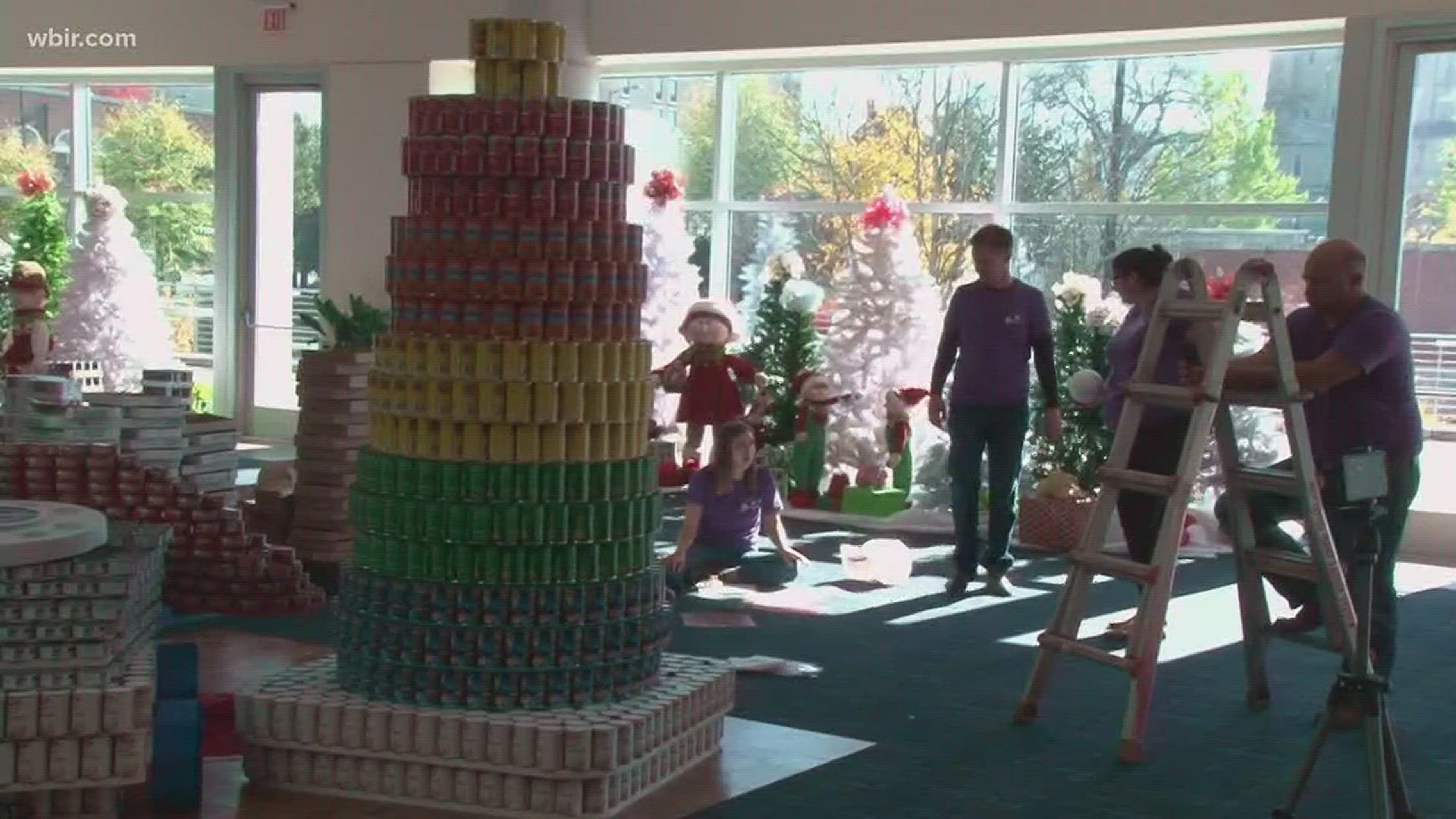 Nov. 20, 2017: The fifth annual Canstruction competition is underway, benefiting Second Harvest Food Bank of East Tennessee.