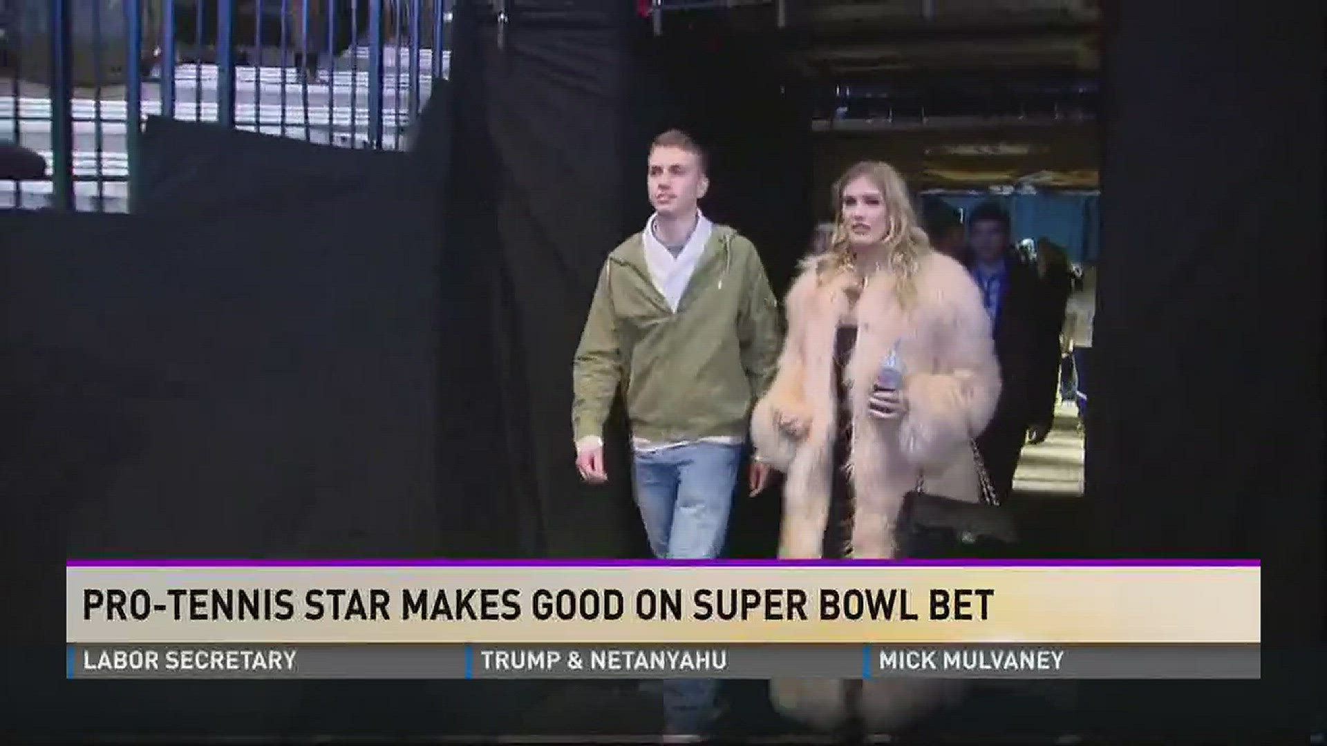 Professional tennis player Genie Bouchard and University of Missouri student John Goehrke had a date Wednesday at the Brooklyn Nets basketball game.