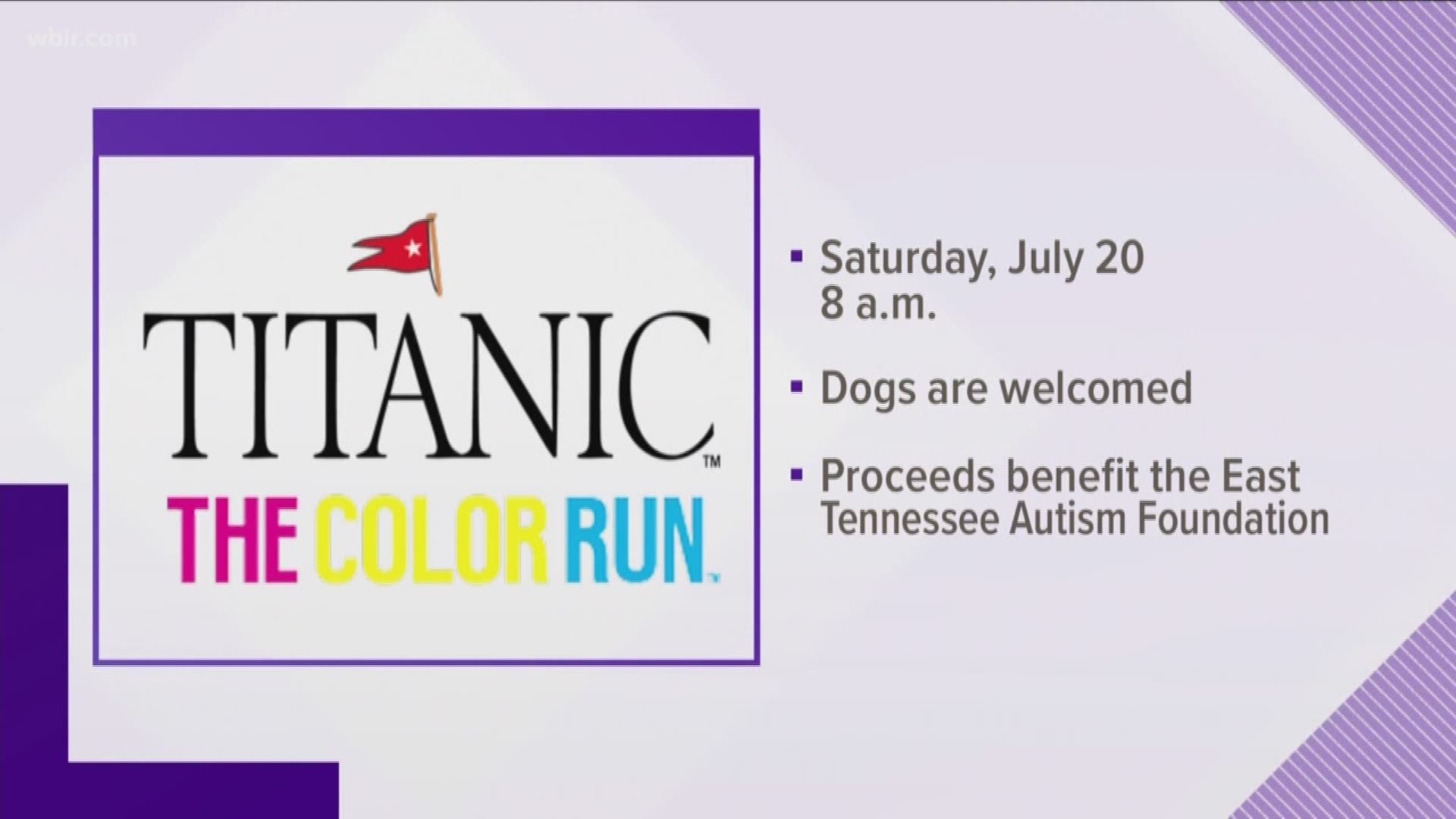 The Titanic Museum set to host it's second annual color run in Pigeon Forge.