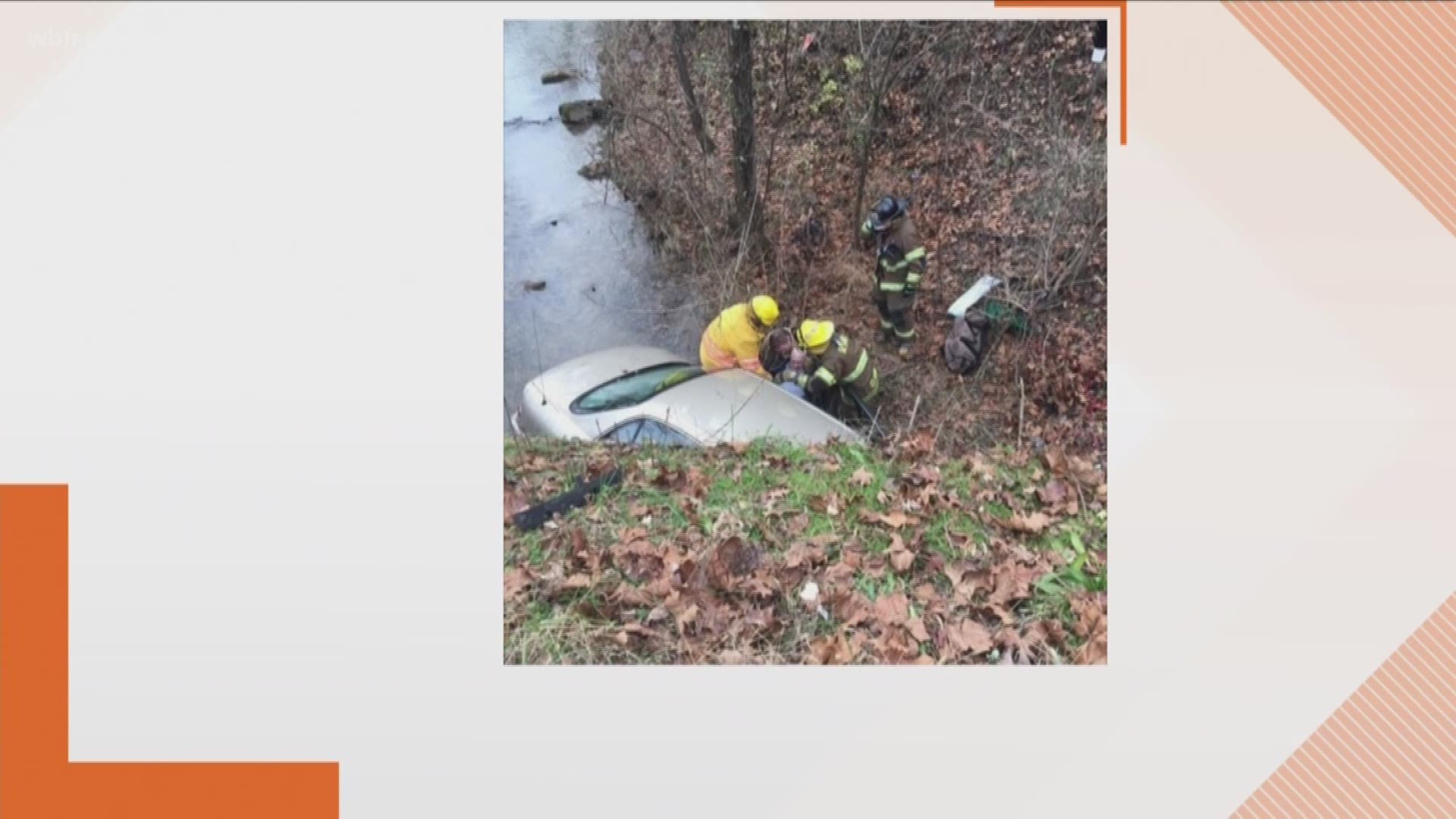 An elderly couple is recovering after rescue crews pulled their car from a creek.