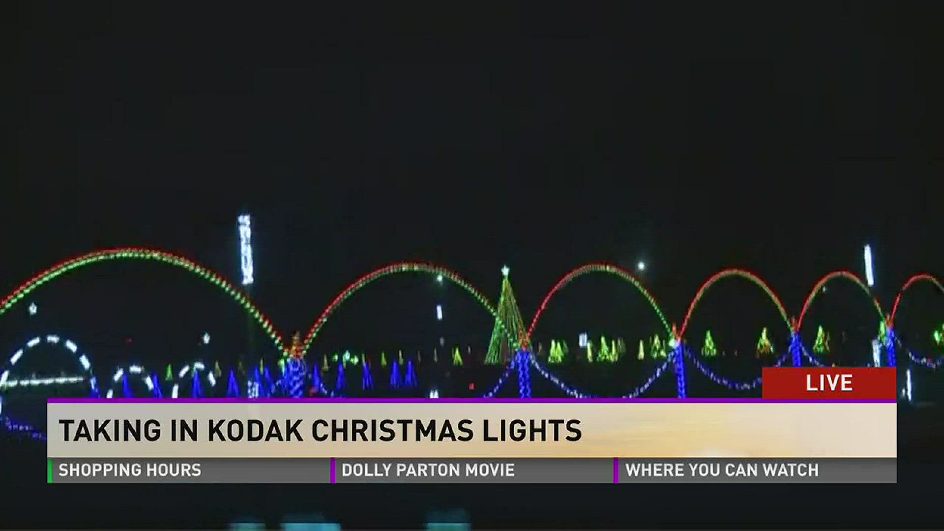 A look at the dazzling light show at Shadrack's at Smokies Stadium in Kodak.