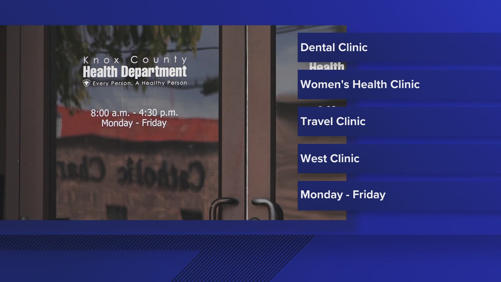 The hours for the health department's dental, women's health, west and travel and immunization clinics will be extended from Monday through Friday.