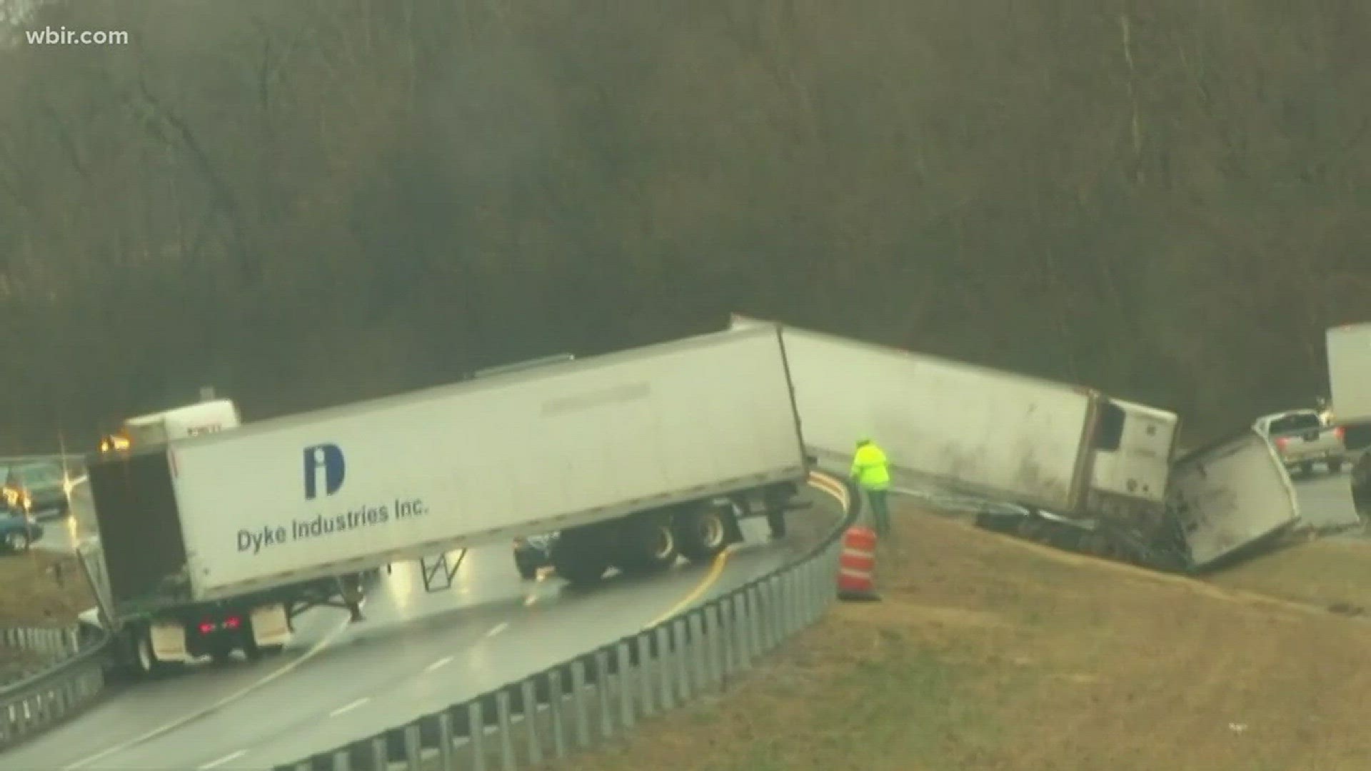 Freezing rain caused lots of issues Monday morning in Roane County, including on I-40.
