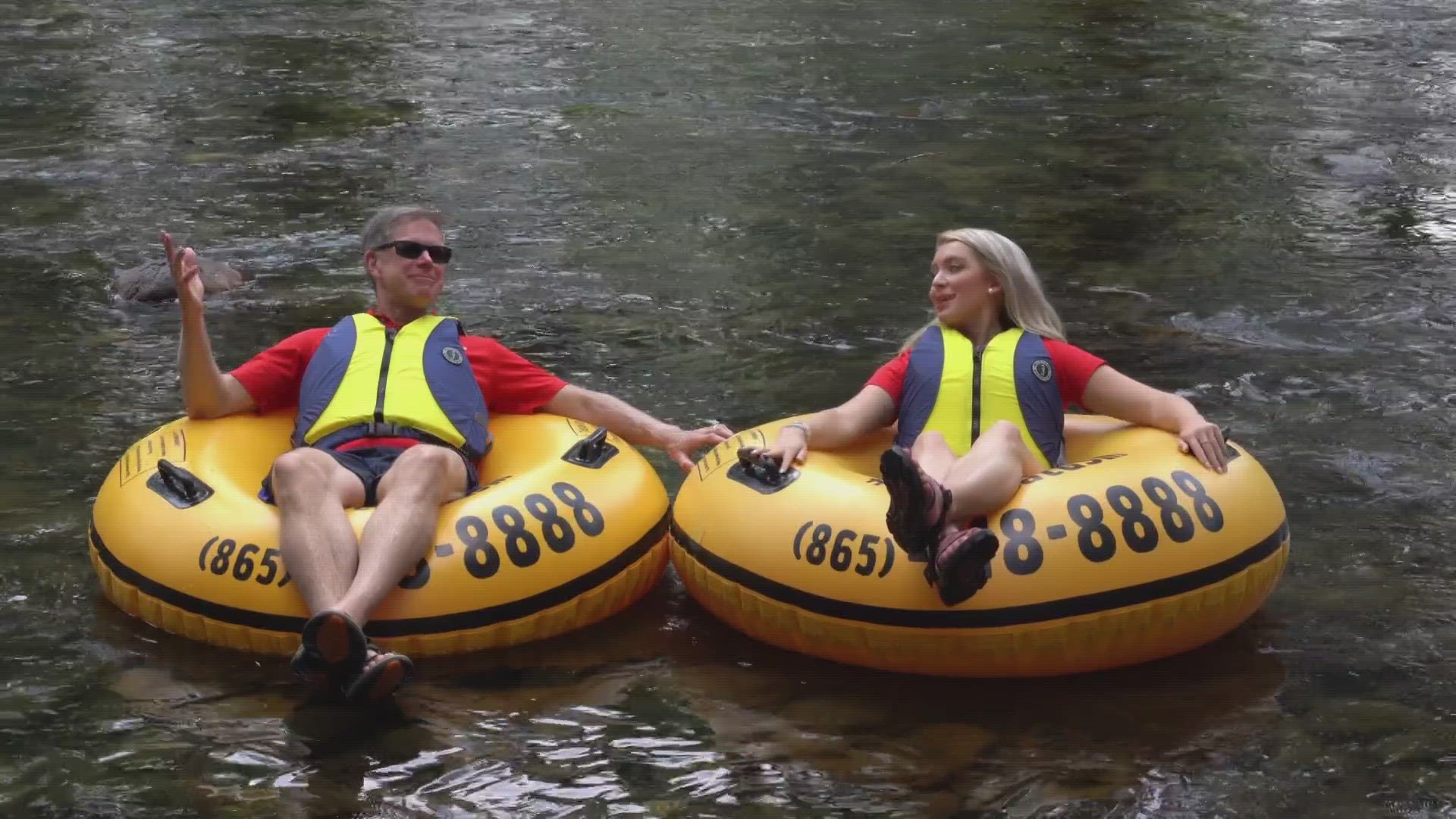 Todd Howell and Katie Inman took a plunge in the river while sharing the sights and sounds.