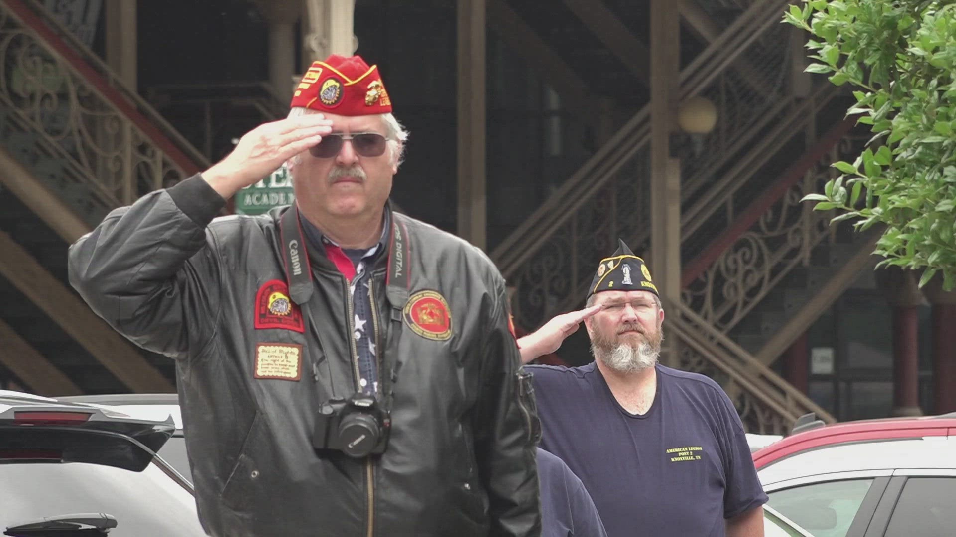 Knox County Mayor Glenn Jacobs spoke to the crowd that included military veterans and active duty service members.