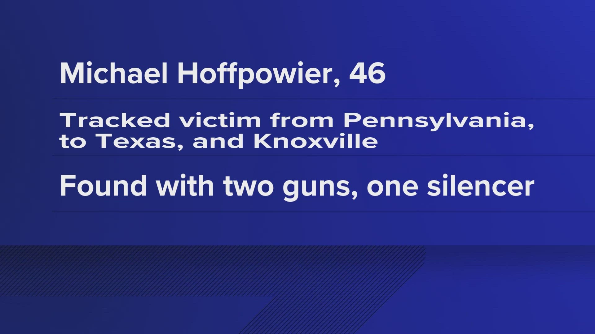 Authorities said Michael Charles Hoffpowier, 46, used a fake name to schedule an appointment with the victim's business and was arrested after driving outside it.