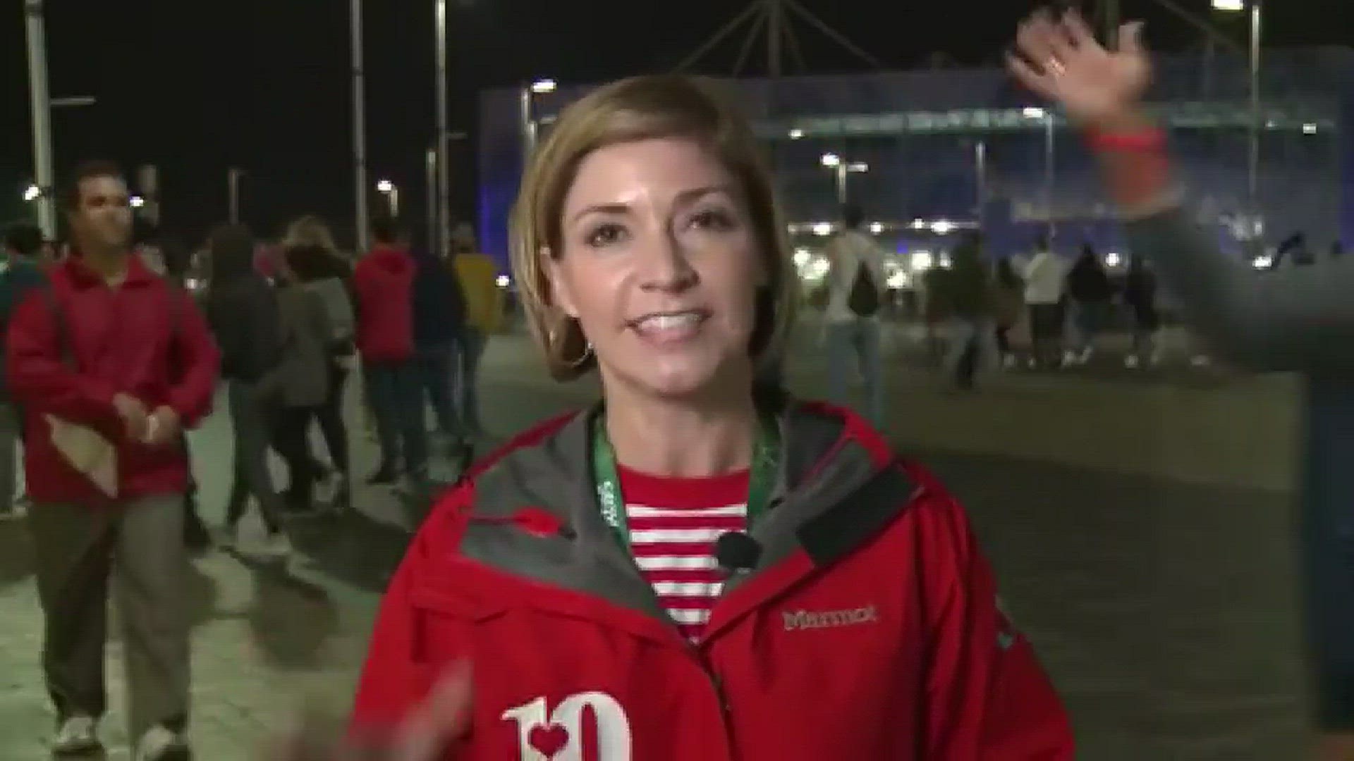 NBC Sports anchor Mike Tirico photobombed 10News anchor Robin Wilhoit while the two were in Rio de Janeiro covering the Summer Olympics.