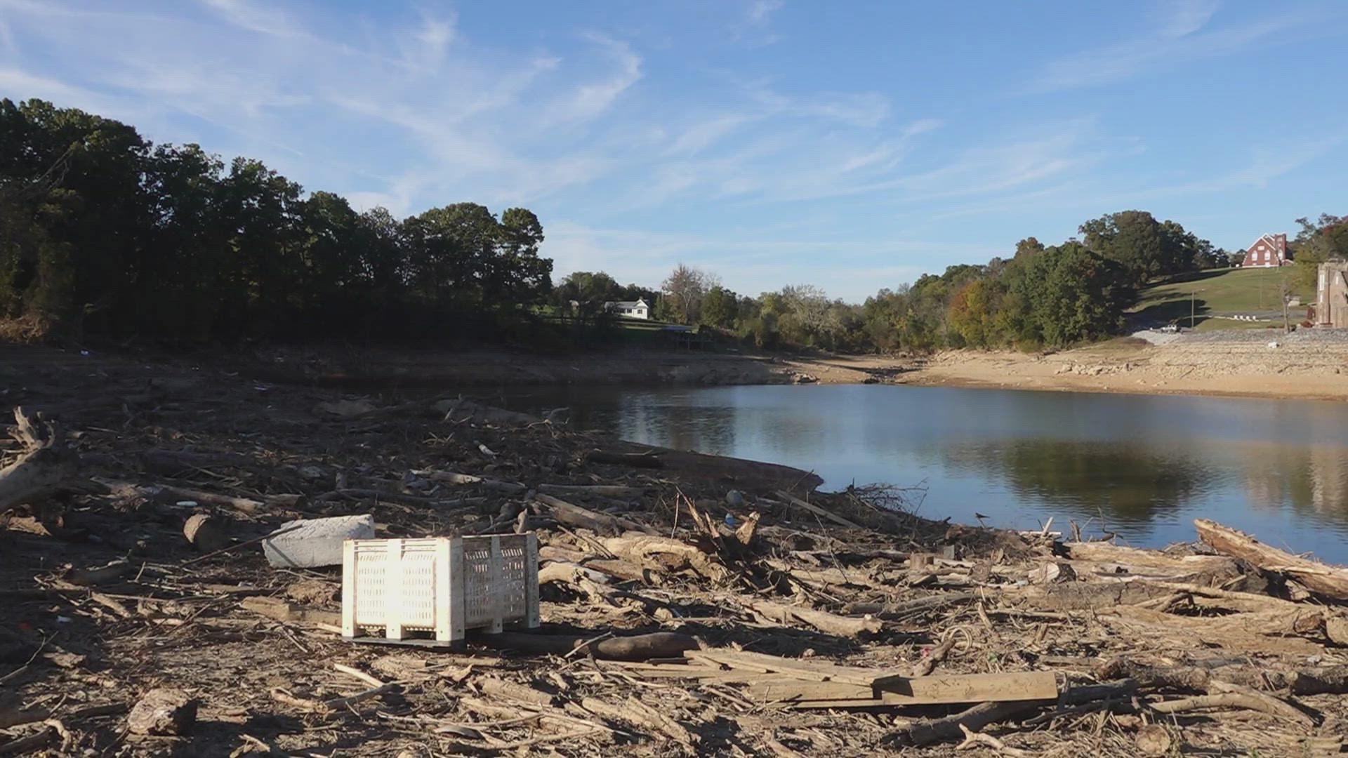 The agency said it mistakenly sent a release warning about a large buildup of debris in Douglas Lake Monday. The debris has mostly washed onto the banks.