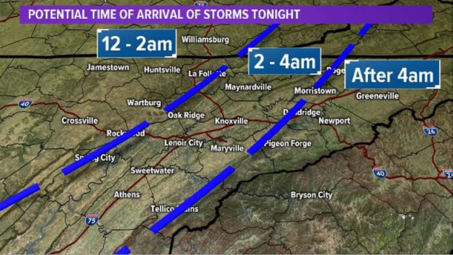 East Tennessee severe weather possible Wednesday night
