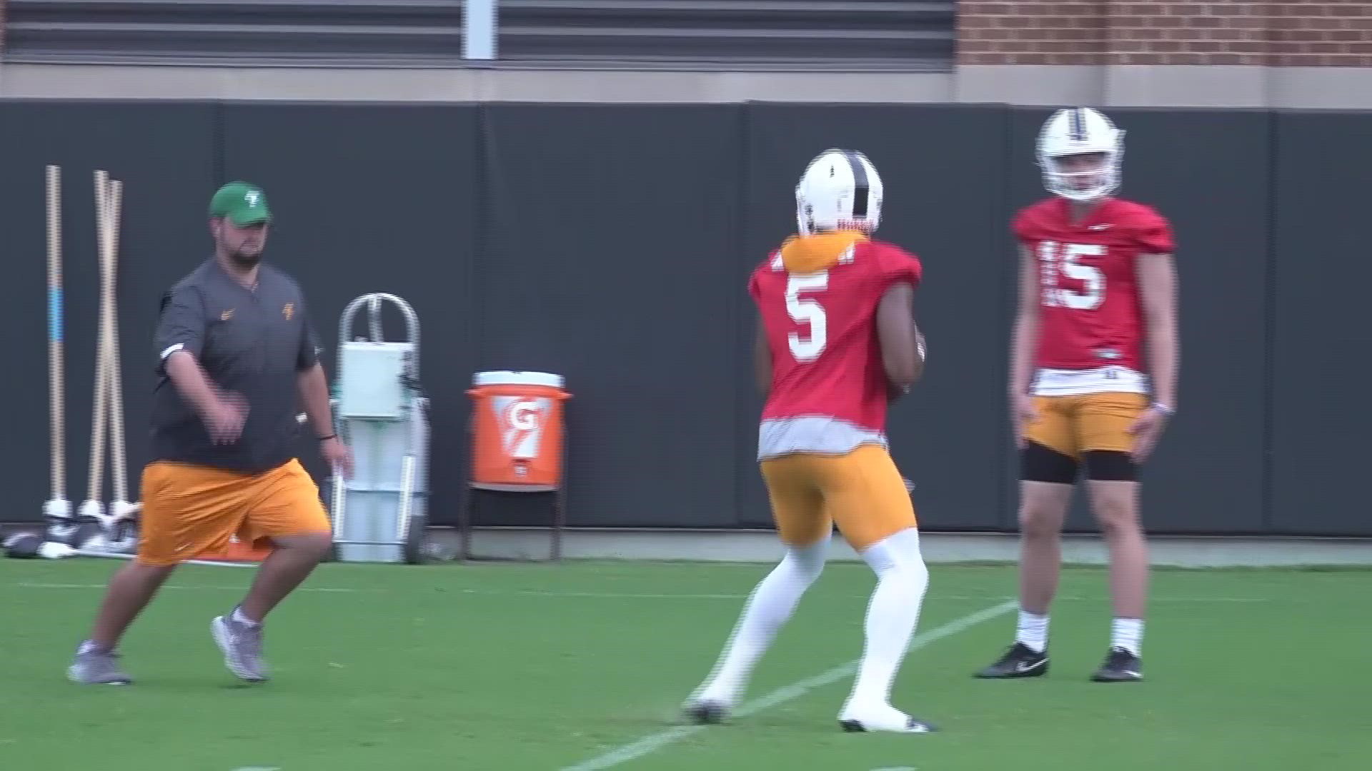 Check out highlights from the Vols' first day back on the field Wednesday.