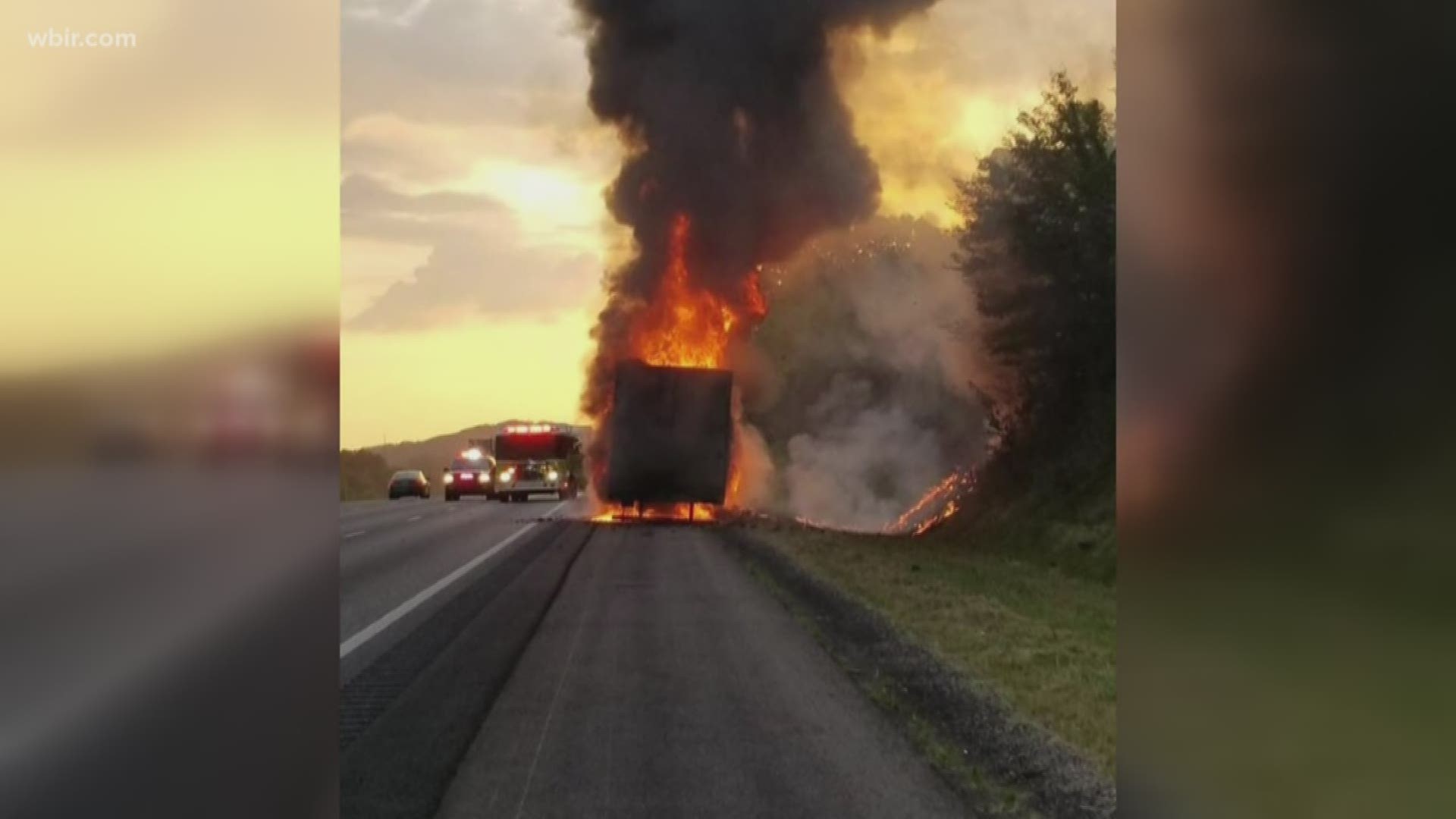 Crews were still working to clear the scene of a tractor-trailer fire on I-40 in East Knoxville hours after it was extinguished.