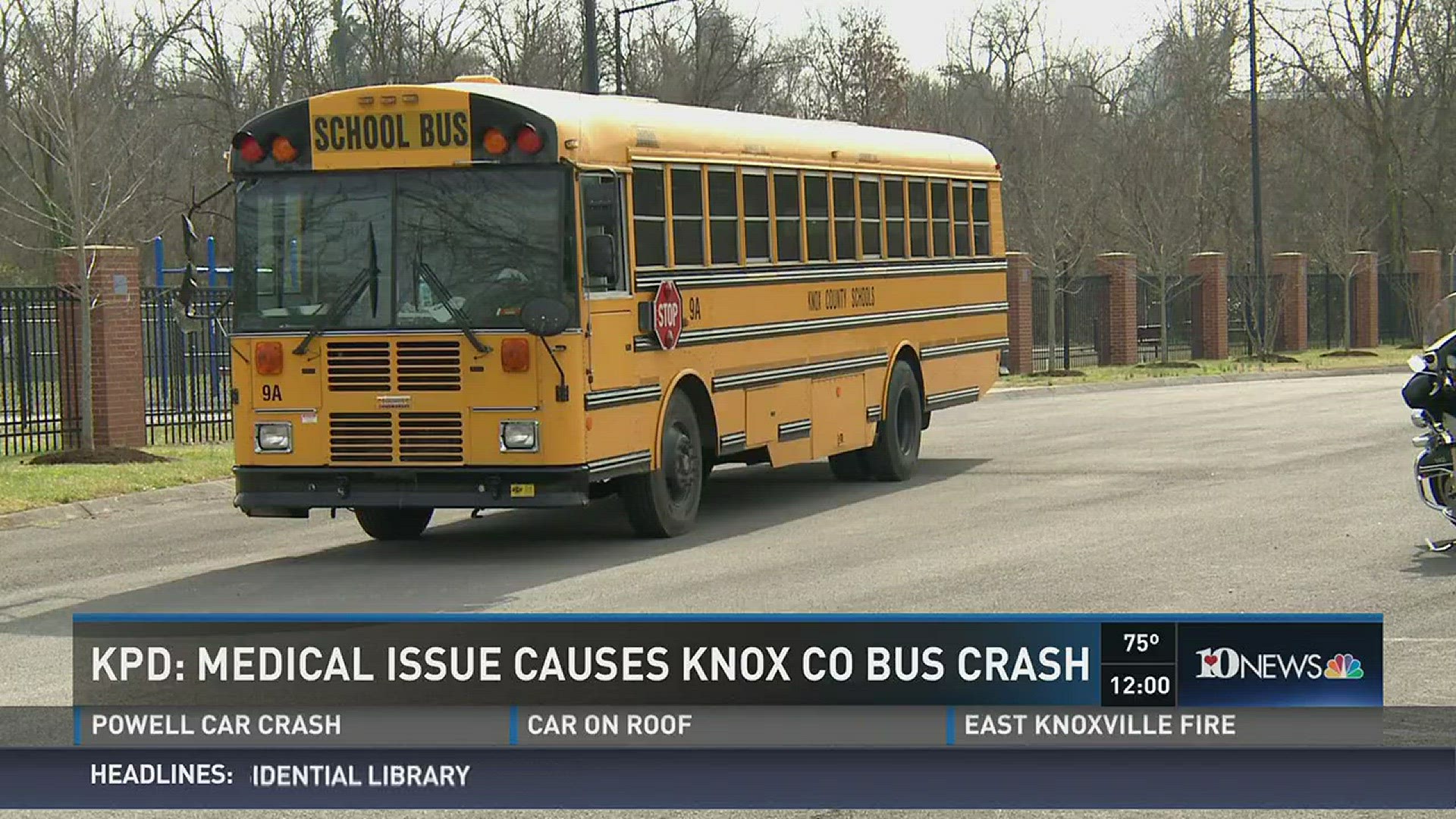 Knox County school bus driver taken to hospital after minor crash